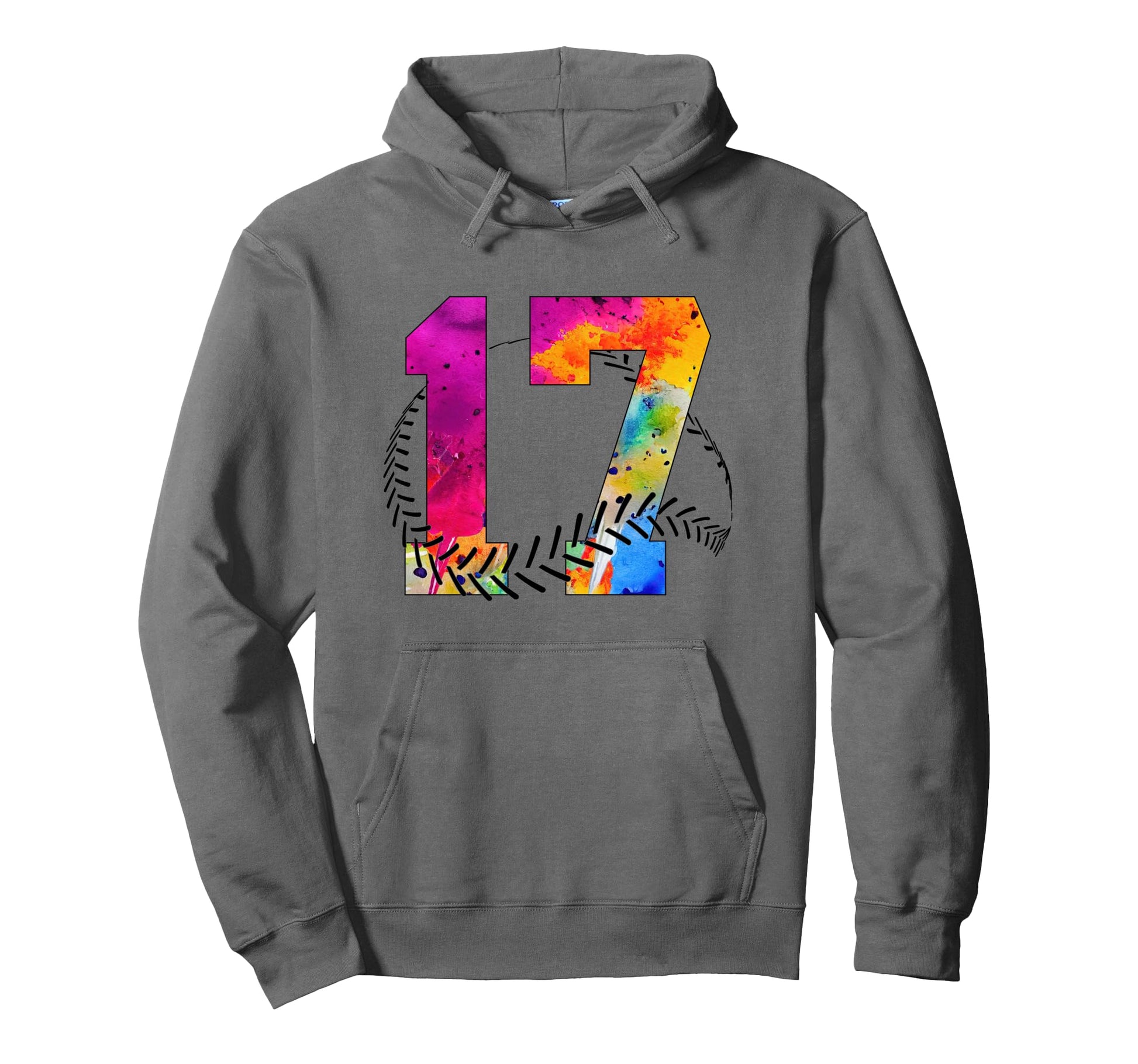 Number 17 Years Baseball 17Th Birthday Hoodie - Streetwear Style Unisex - T-Shirt, Sweatshirt, Hoodie