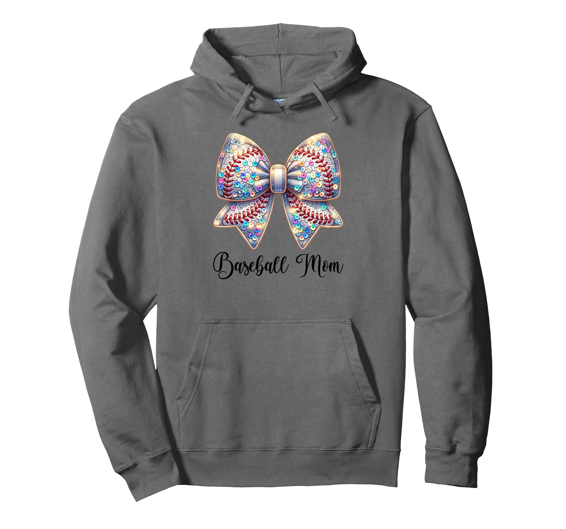 Baseball Mom Coquette Bow Hoodie - Unique Graphic Unisex - T-Shirt, Sweatshirt, Hoodie