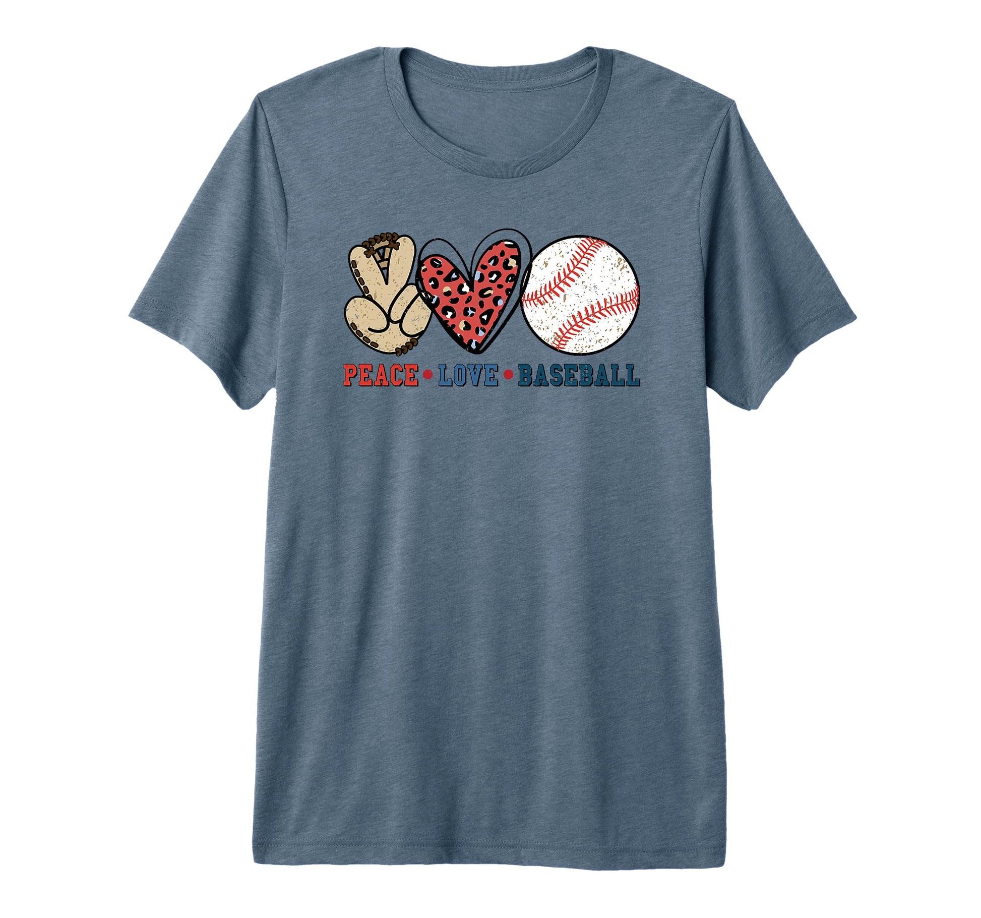 Peace Love Baseball Tri Blend T-Shirt - Aesthetic Graphic Unisex - T-Shirt, Sweatshirt, Hoodie