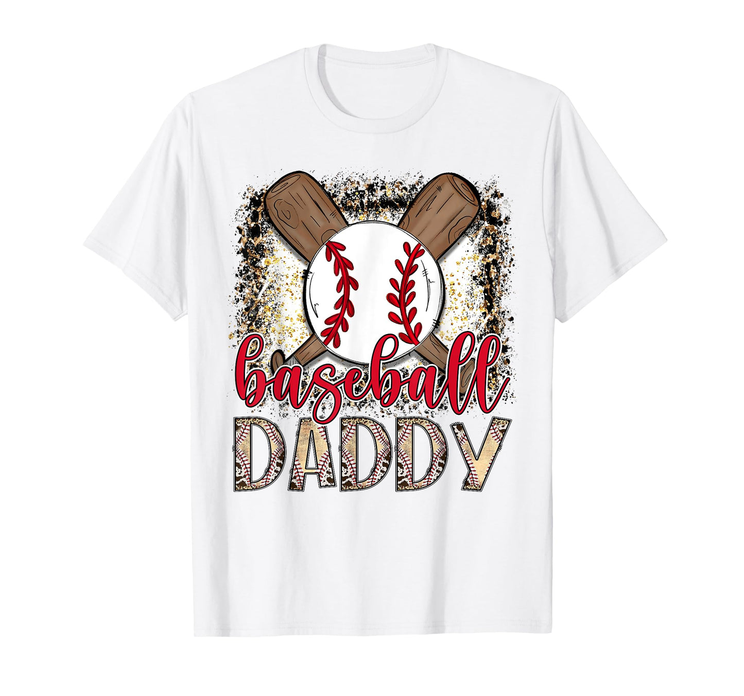 Baseball Daddy Leopard Proud Ball Daddy T-Shirt - Novelty Apparel Unisex - T-Shirt, Sweatshirt, Hoodie