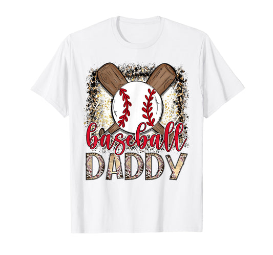 Baseball Daddy Leopard Proud Ball Daddy T-Shirt - Novelty Apparel Unisex - T-Shirt, Sweatshirt, Hoodie