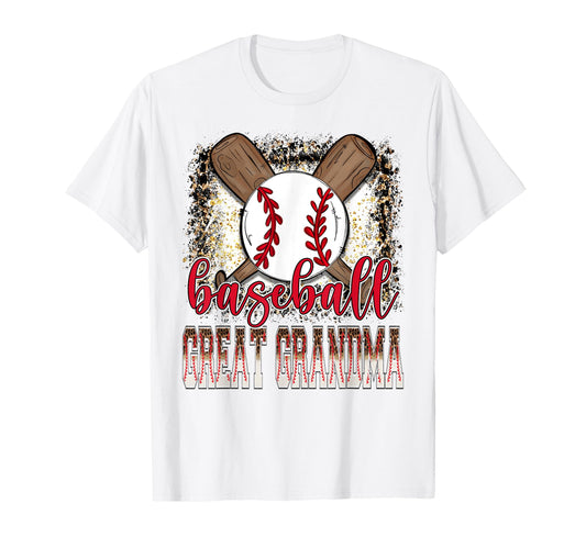 Baseball Great Grandma Leopard Proud T-Shirt - Novelty Apparel Men Women - T-Shirt, Sweatshirt, Hoodie
