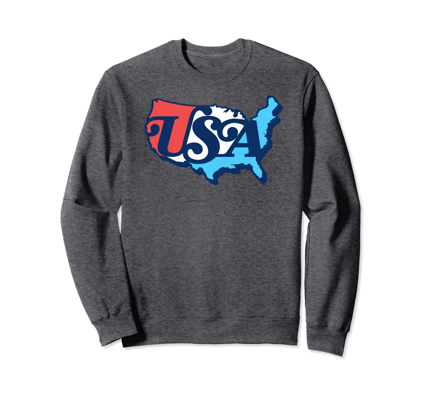 Usa Map Typography Patriotic 4Th Sweatshirt - Minimalist Print for Adults - T-Shirt, Sweatshirt, Hoodie