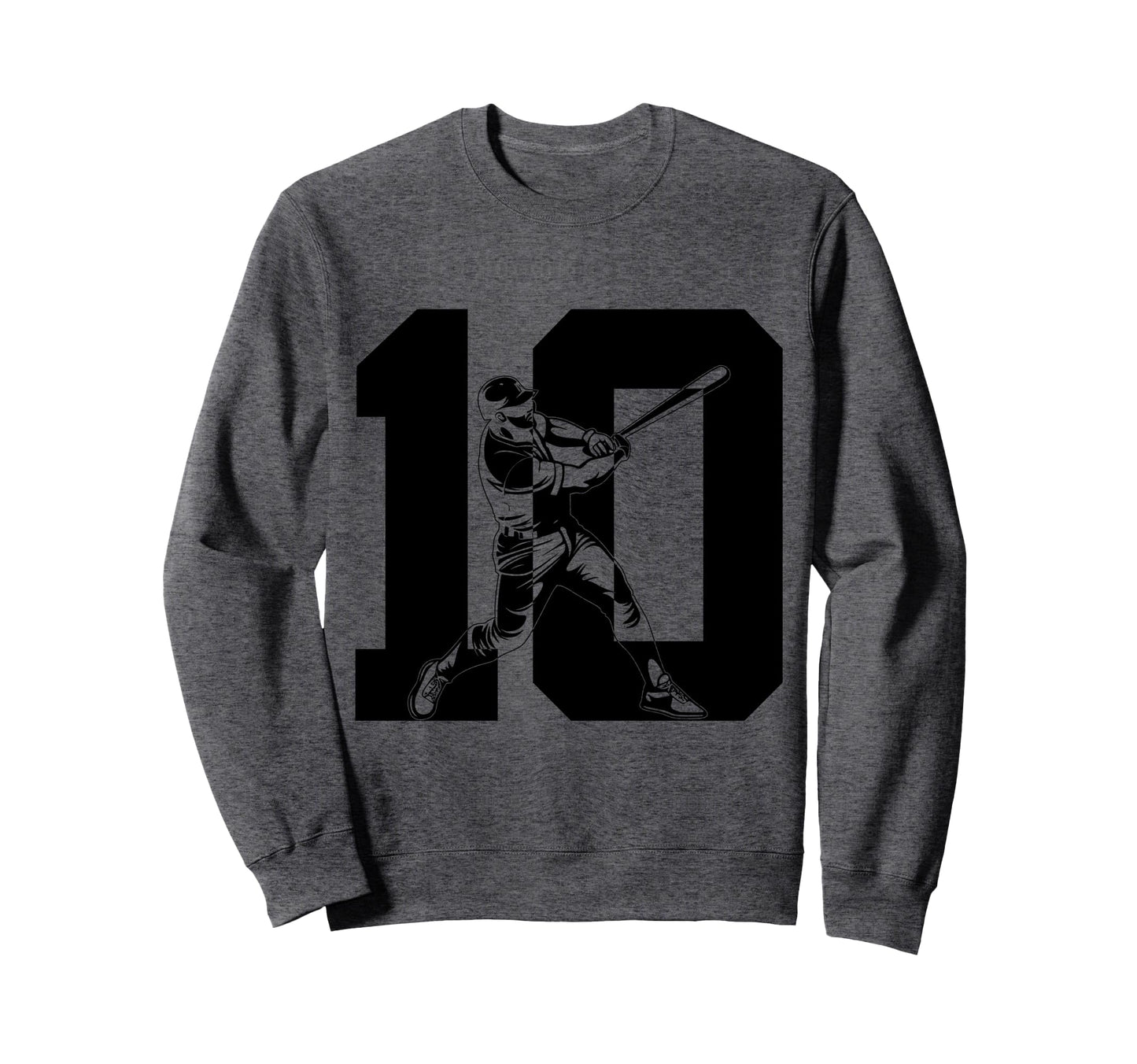 Number 10 Years Baseball 10Th Birthday Sweatshirt - Custom Art Print Unisex - T-Shirt, Sweatshirt, Hoodie