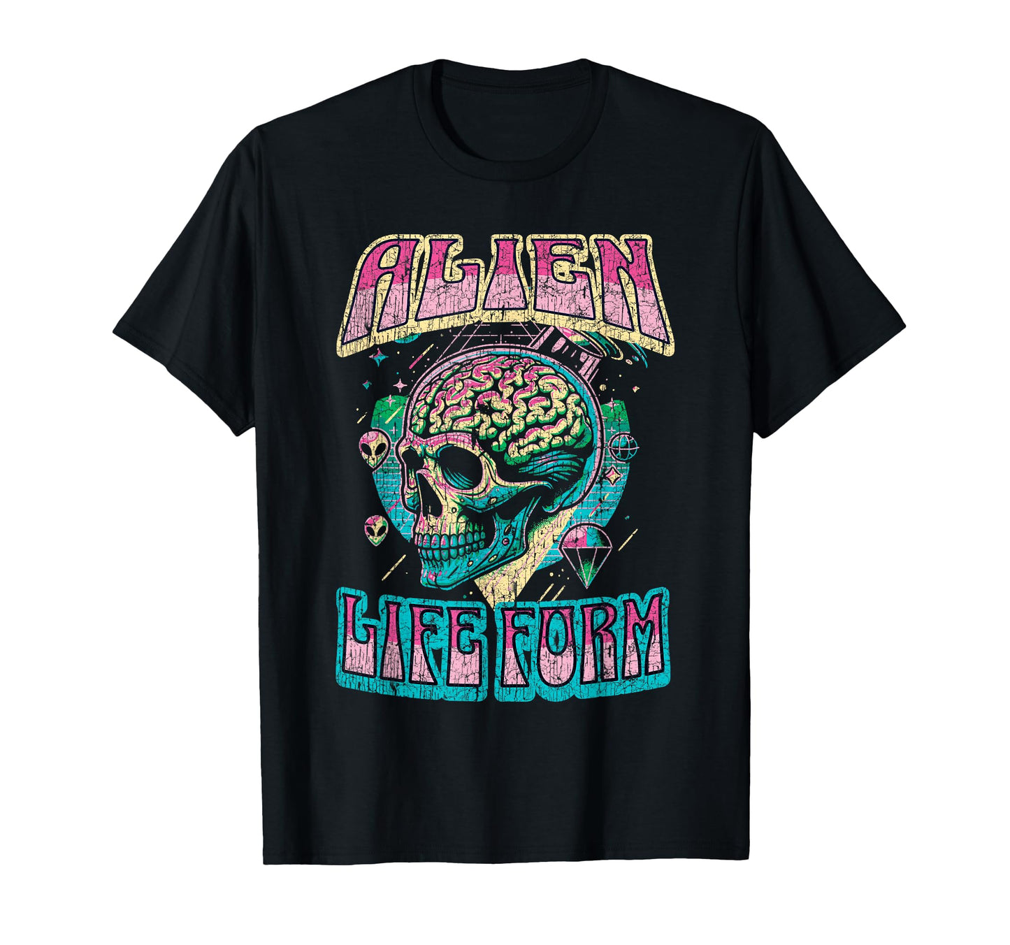 Alien Life Form Alien Head Colorful T-Shirt - Casual Everyday Wear Unisex - T-Shirt, Sweatshirt, Hoodie