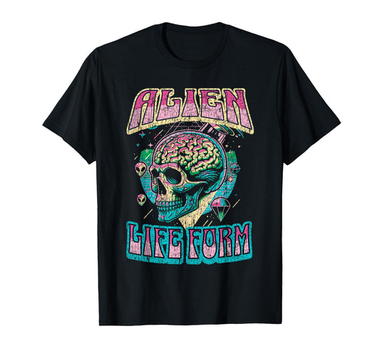 Alien Life Form Alien Head Colorful T-Shirt - Casual Everyday Wear Unisex - T-Shirt, Sweatshirt, Hoodie