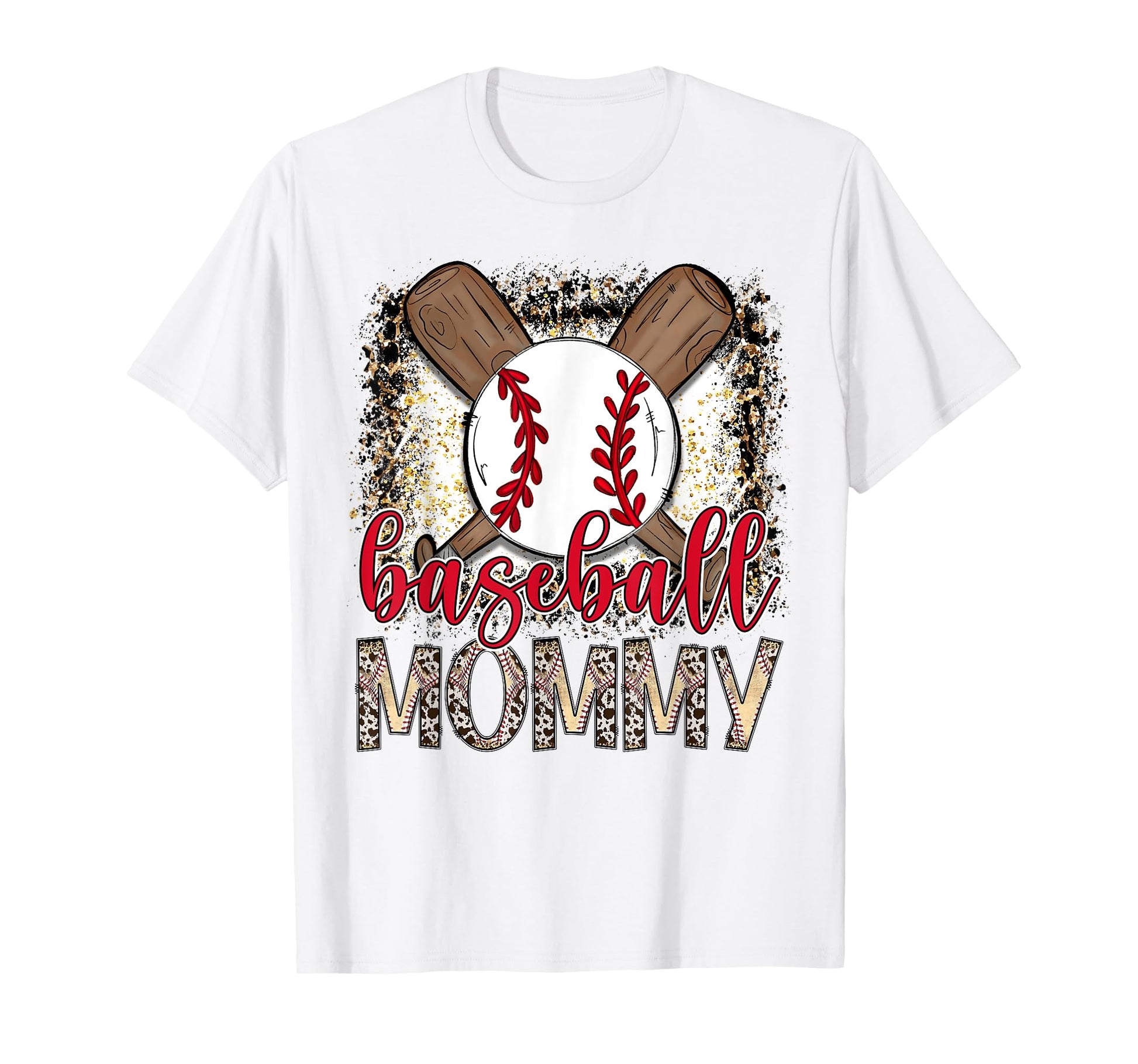 Baseball Mommy Leopard Proud Ball T-Shirt - Streetwear Style for Adults - T-Shirt, Sweatshirt, Hoodie