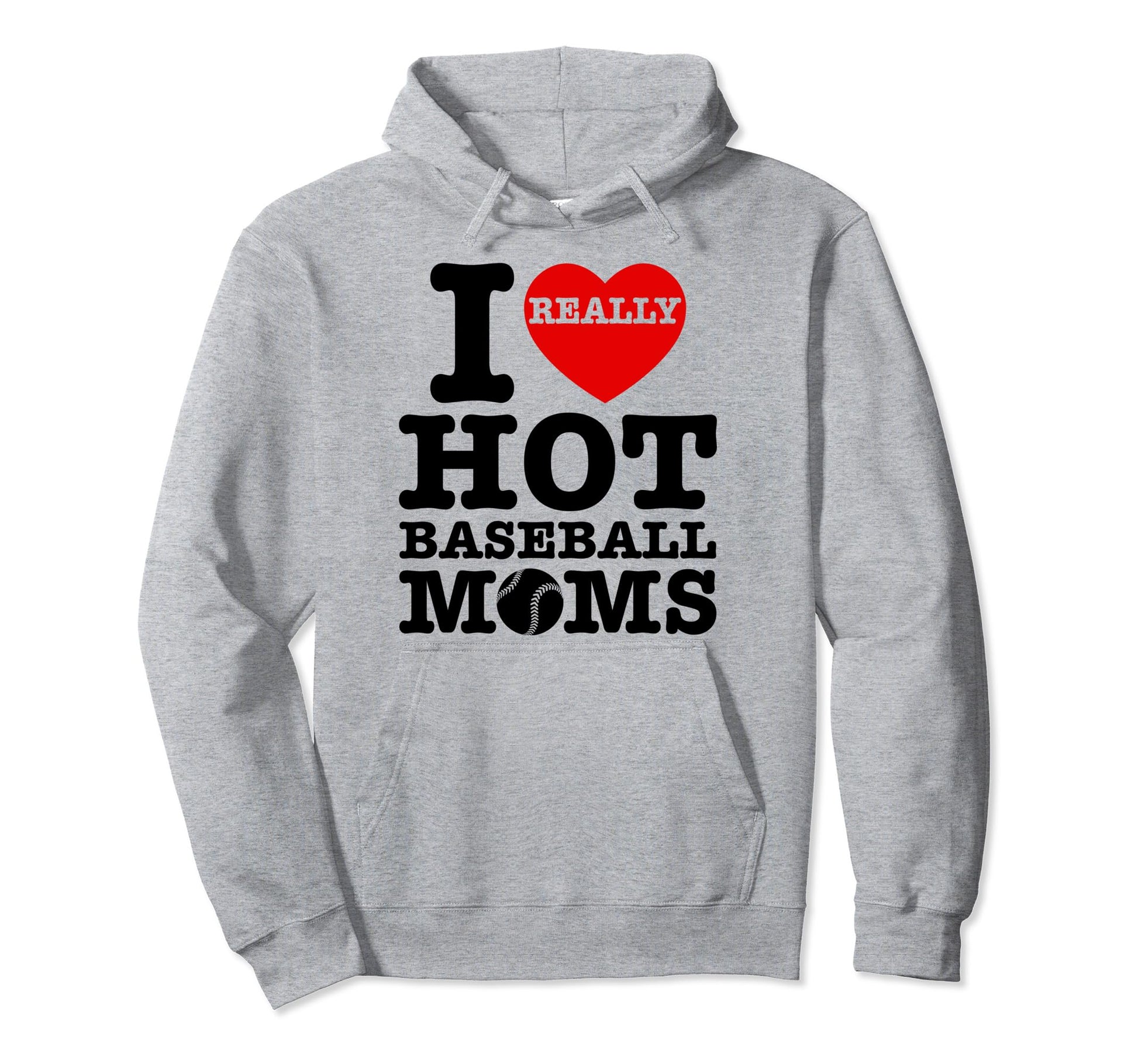 Heart Sport Fan I Love Hot Baseball Hoodie - Fun Novelty Design for Adults - T-Shirt, Sweatshirt, Hoodie