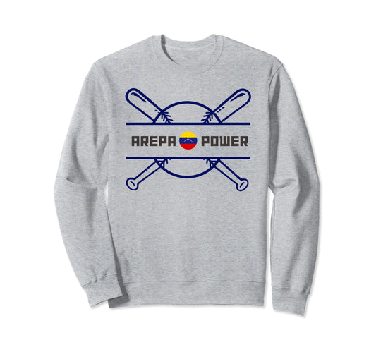 Arepa Power Baseball Venezuela Gift Sweatshirt - Custom Art Print Men Women - T-Shirt, Sweatshirt, Hoodie