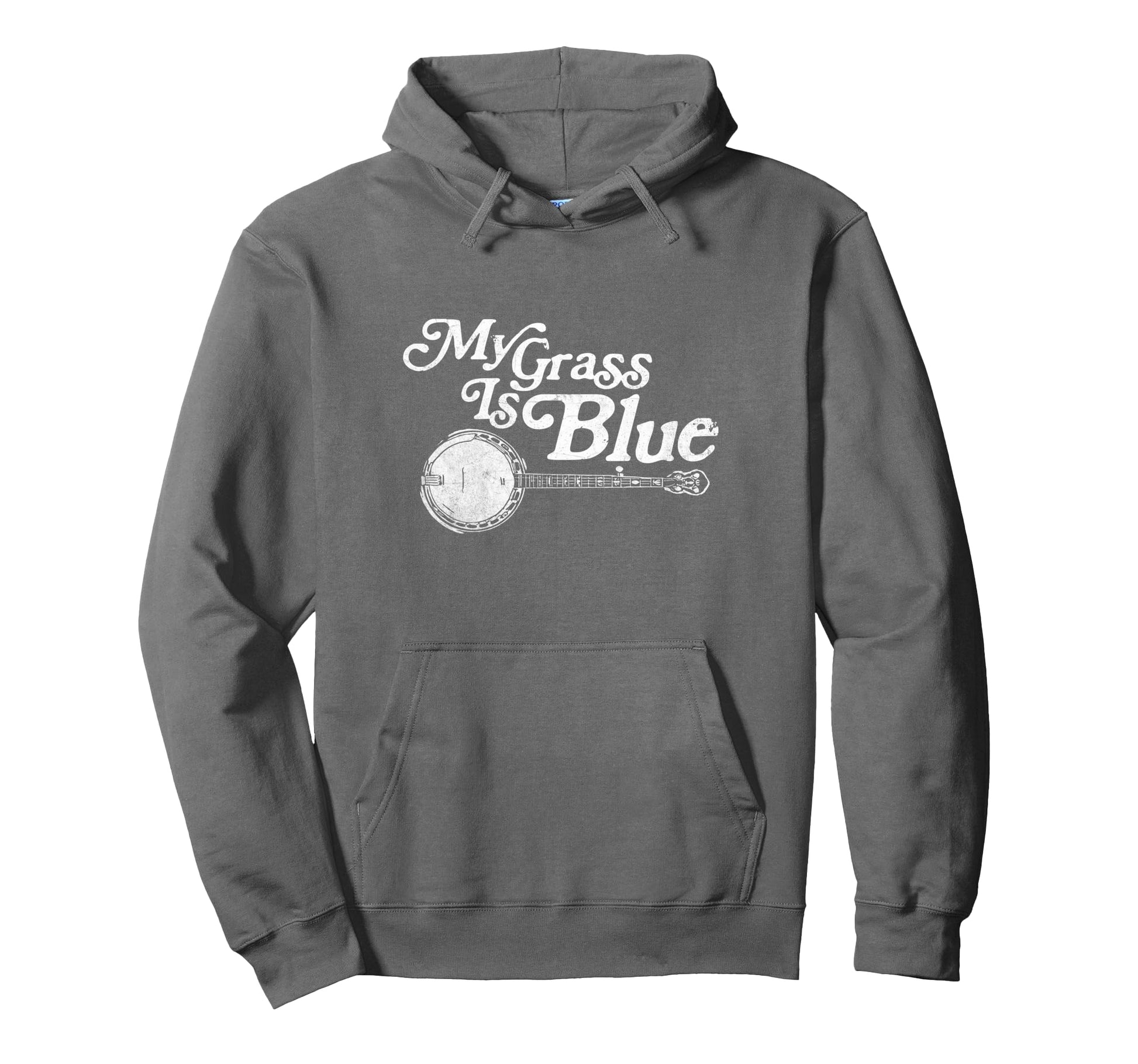 My Grass Is Blue Banjo Bluegrass Hoodie - Fun Novelty Design for Adults - T-Shirt, Sweatshirt, Hoodie