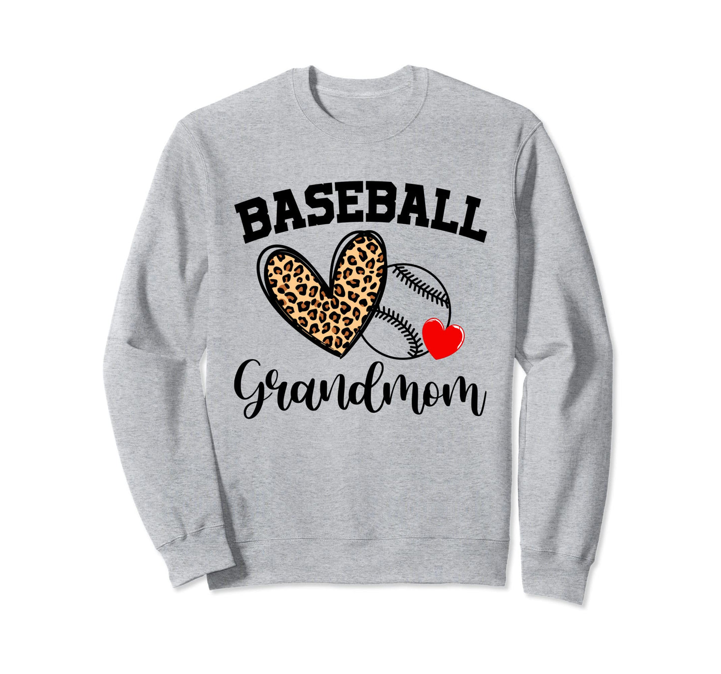 Leopard Heart Baseball Grandmom Sweatshirt - Minimalist Print Unisex - T-Shirt, Sweatshirt, Hoodie