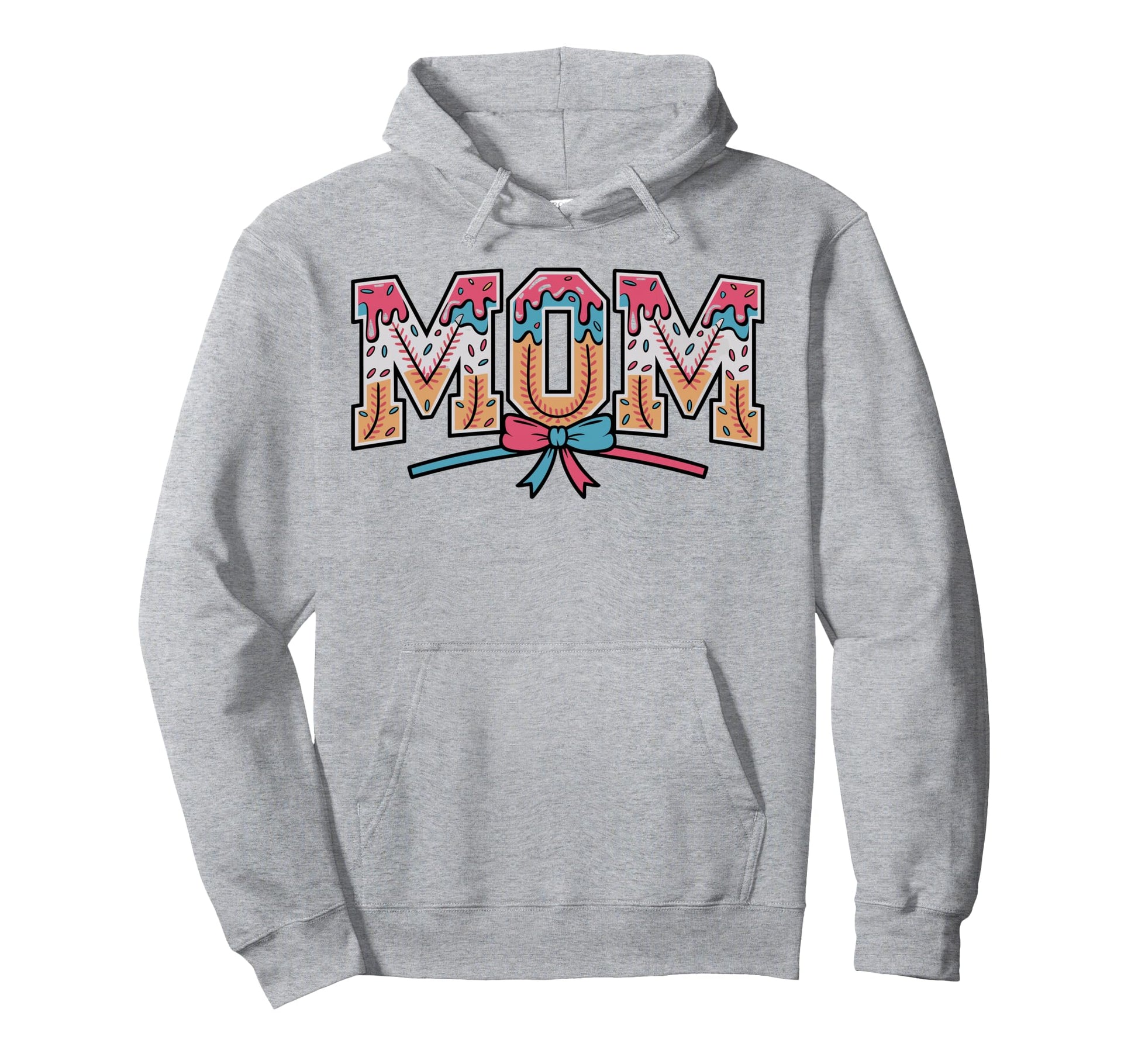Baseball Mom Coquette Bow Mommy Ice Hoodie - Casual Everyday Wear Unisex - T-Shirt, Sweatshirt, Hoodie