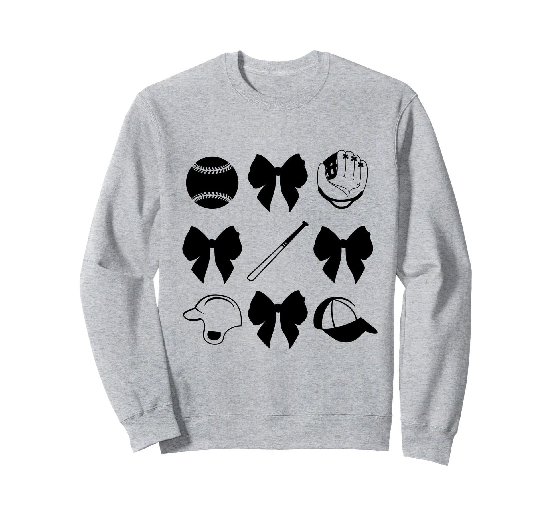 Baseball And Bows Sweatshirt - Unique Graphic Unisex - T-Shirt, Sweatshirt, Hoodie