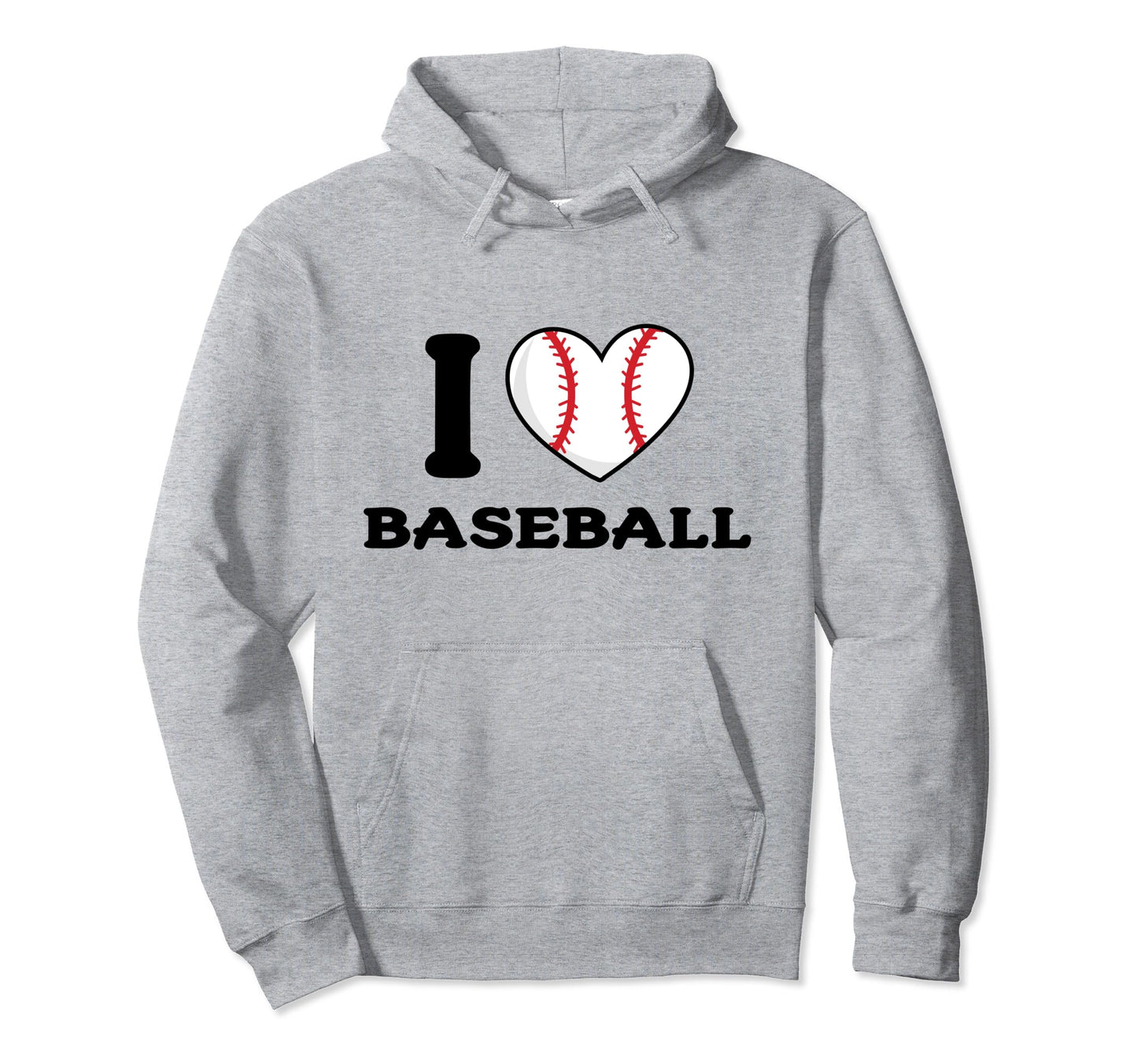 I Love Heart Baseball Hoodie - Minimalist Print for Adults - T-Shirt, Sweatshirt, Hoodie