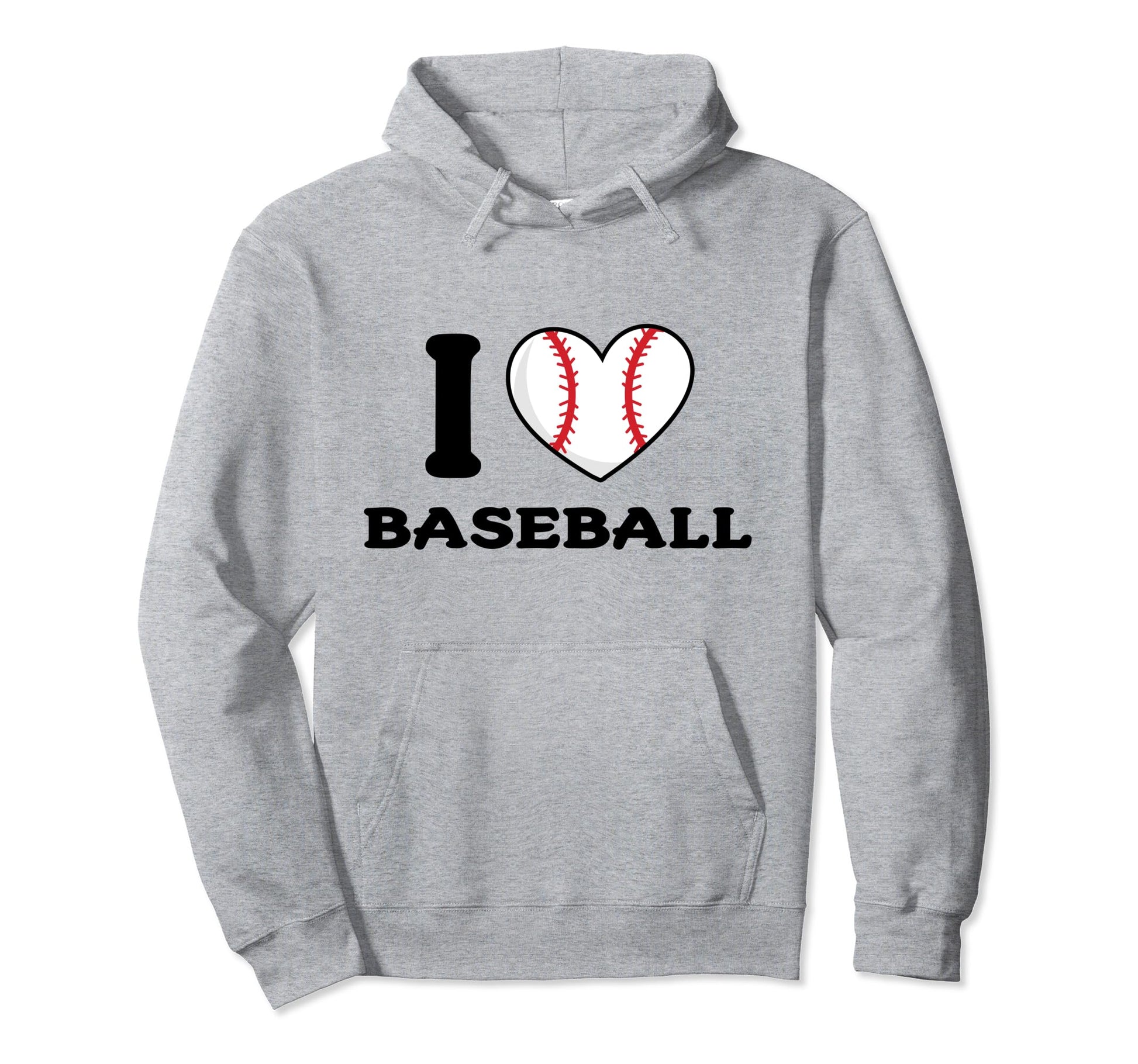 I Love Heart Baseball Hoodie - Minimalist Print for Adults - T-Shirt, Sweatshirt, Hoodie