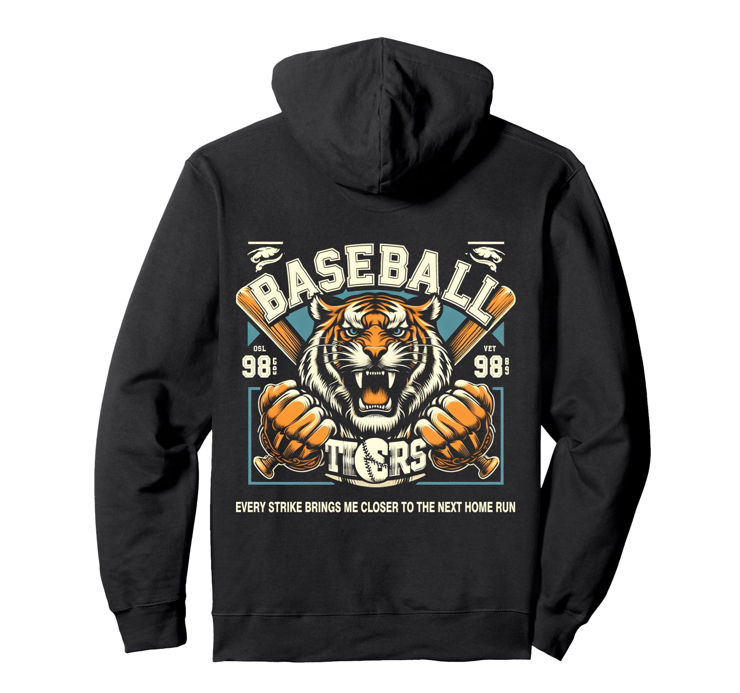 Tiger Power Swing Baseball Americas Hoodie - Streetwear Style for Adults - T-Shirt, Sweatshirt, Hoodie