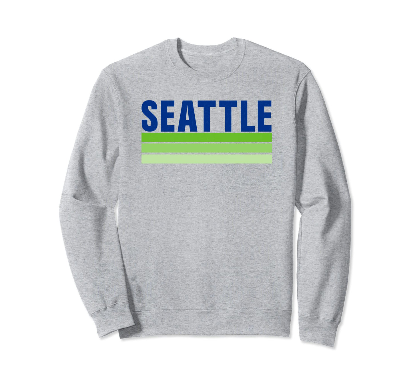 Seattle Blue Green Stripes Fun Sweatshirt - Minimalist Print Men Women - T-Shirt, Sweatshirt, Hoodie