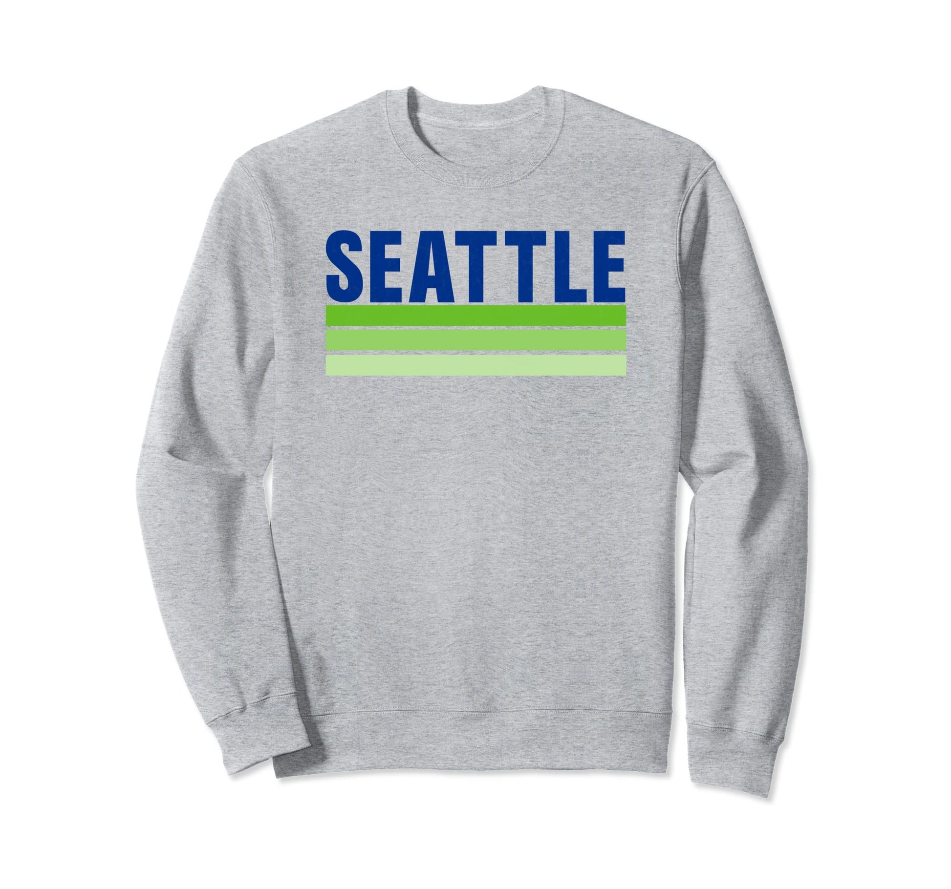 Seattle Blue Green Stripes Fun Sweatshirt - Minimalist Print Men Women - T-Shirt, Sweatshirt, Hoodie