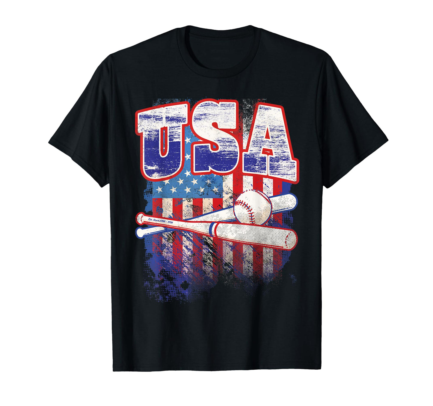 Baseball Player Usa Flag Patriotic 2026 T-Shirt - Graphic Print Men Women - T-Shirt, Sweatshirt, Hoodie