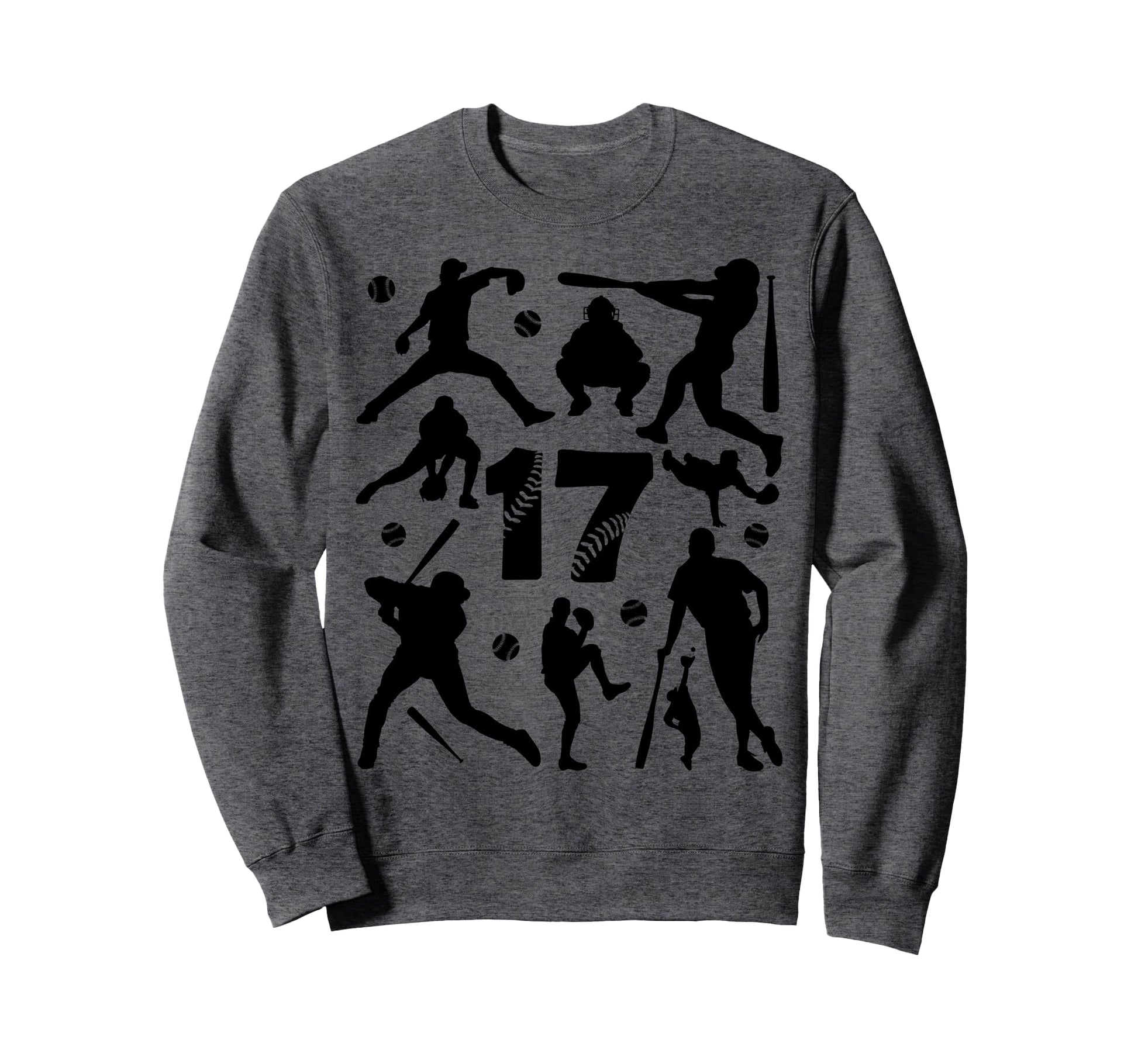 Number 17 Years Baseball 17Th Sweatshirt - Fun Novelty Design Men Women - T-Shirt, Sweatshirt, Hoodie