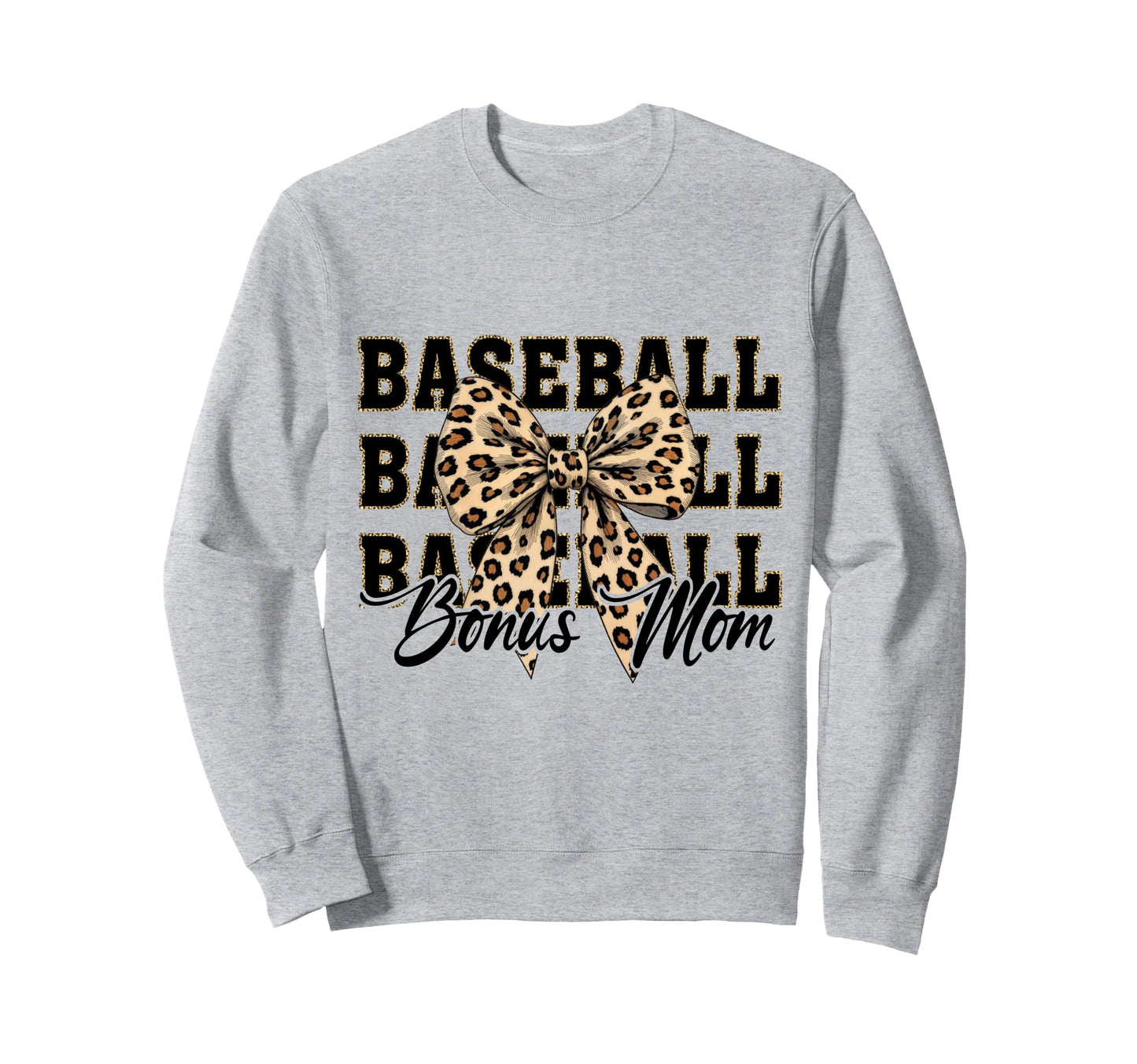 Baseball Bonus Mom Coquette Bow Sweatshirt - Novelty Apparel for Adults - T-Shirt, Sweatshirt, Hoodie