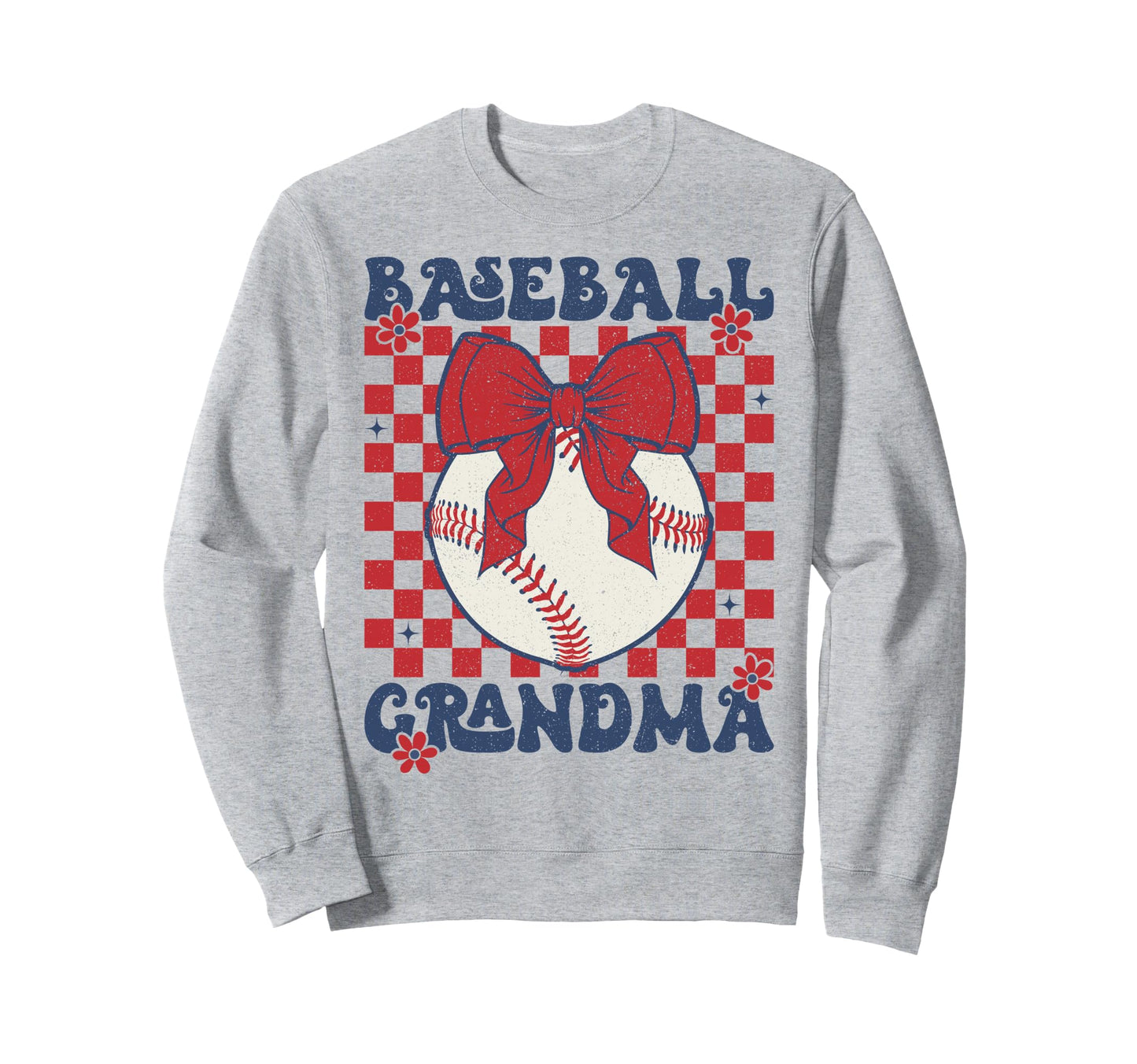 Baseball Grandma Coquette Bow Sweatshirt - Minimalist Print for Adults - T-Shirt, Sweatshirt, Hoodie