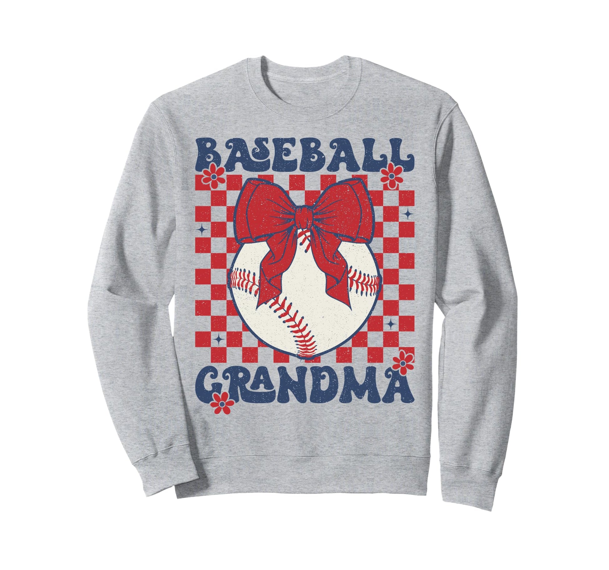 Baseball Grandma Coquette Bow Sweatshirt - Minimalist Print for Adults - T-Shirt, Sweatshirt, Hoodie