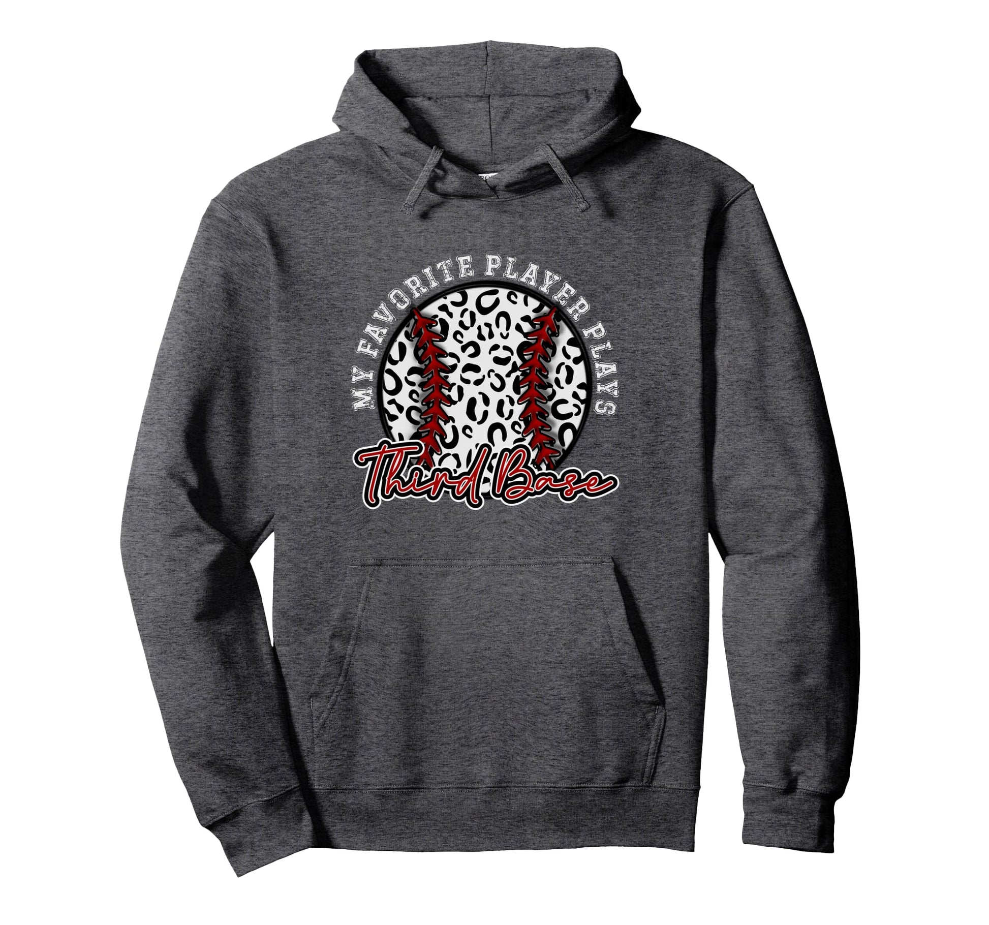 Leopard Cheetah Baseball Third Base Hoodie - Fun Novelty Design Unisex - T-Shirt, Sweatshirt, Hoodie