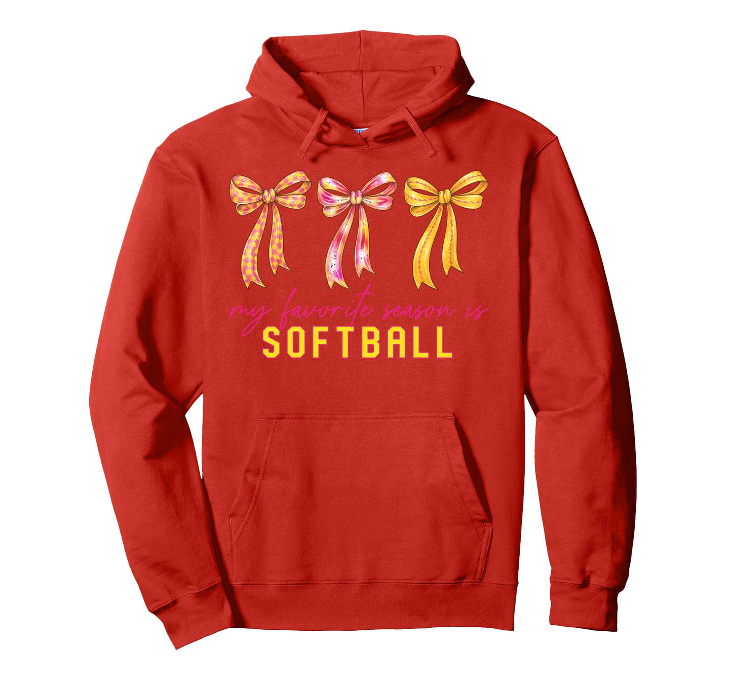 Softball Is My Favorite Season Coquette Hoodie - Fun Novelty Design Unisex - T-Shirt, Sweatshirt, Hoodie