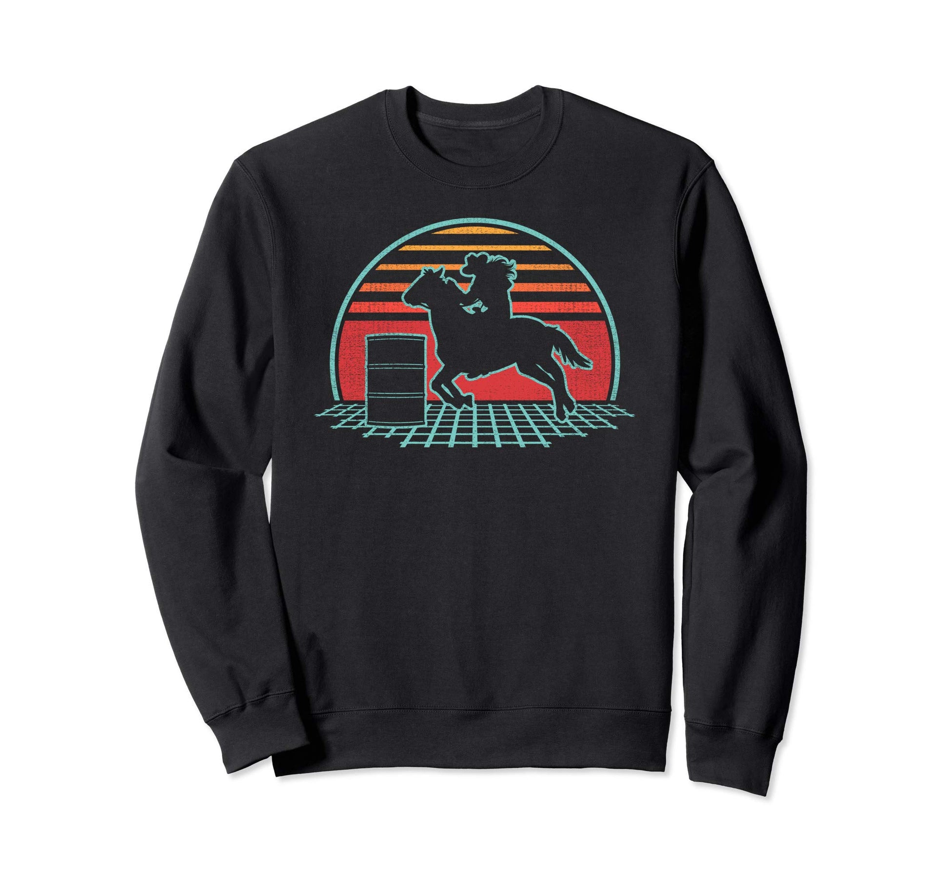 Barrel Racing 80S Western Cowgirl Sweatshirt - Minimalist Print Men Women - T-Shirt, Sweatshirt, Hoodie