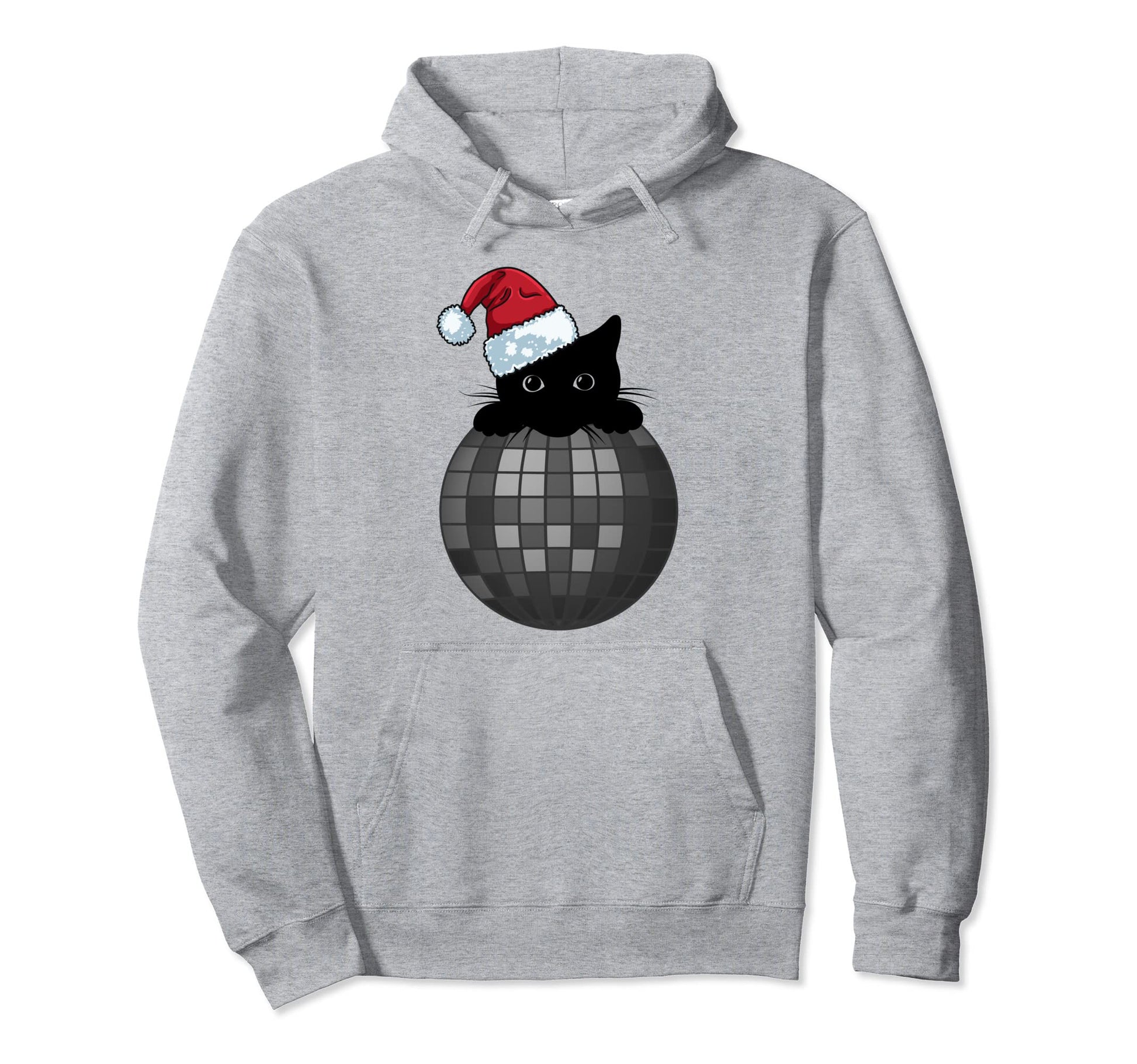 Aesthetic Disco Ball Gothic Black Cat Hoodie - Minimalist Print Unisex - T-Shirt, Sweatshirt, Hoodie