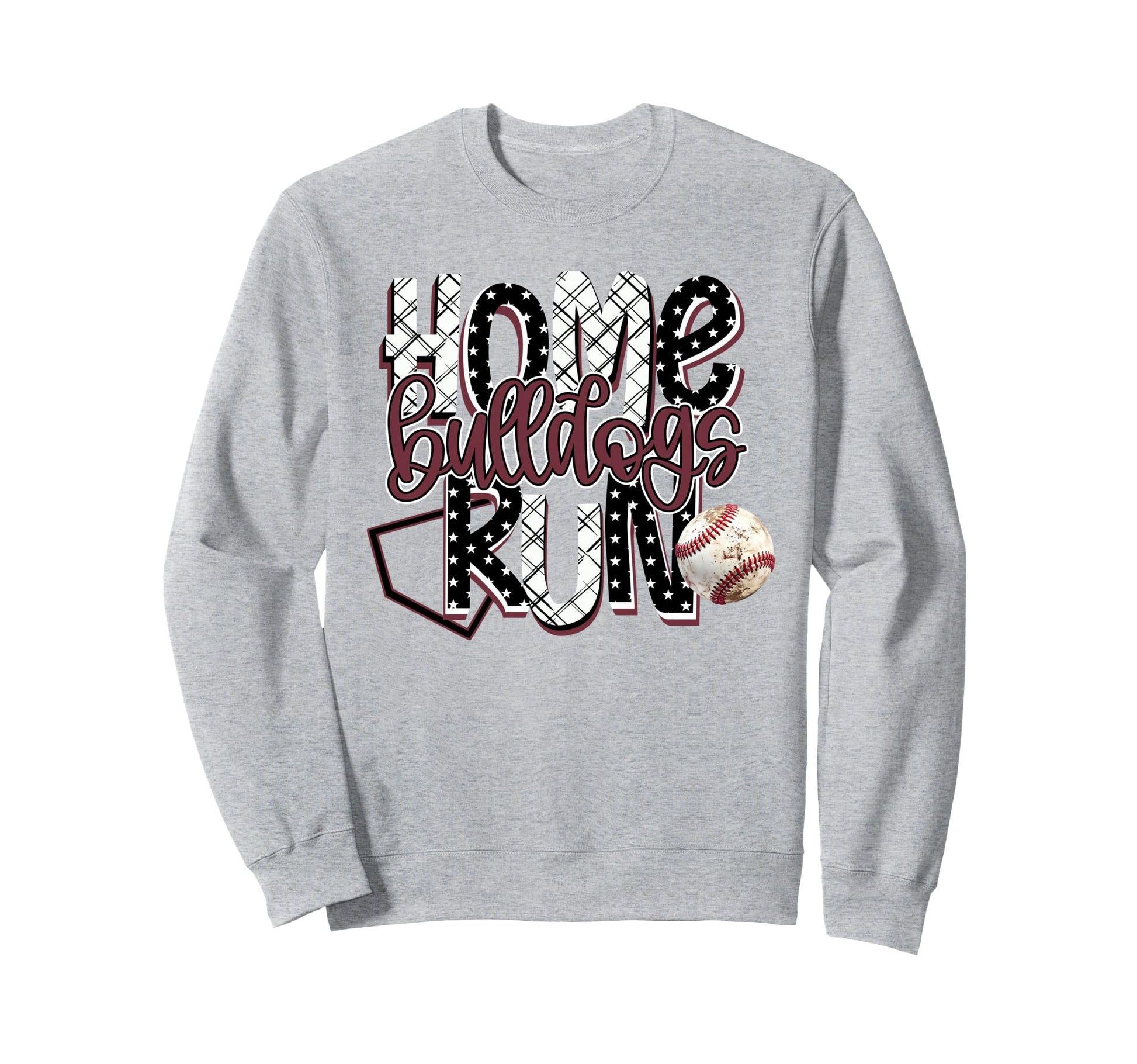 Home Run Bulldogs Baseball Game Day Sweatshirt - Trendy Graphic Men Women - T-Shirt, Sweatshirt, Hoodie