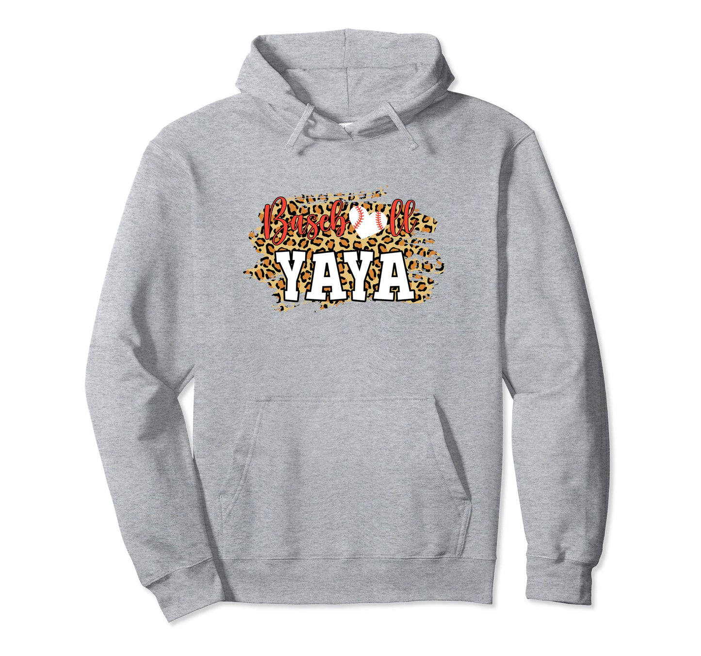 Baseball Yaya Leopard Funny Softball Hoodie - Unique Graphic Men Women - T-Shirt, Sweatshirt, Hoodie
