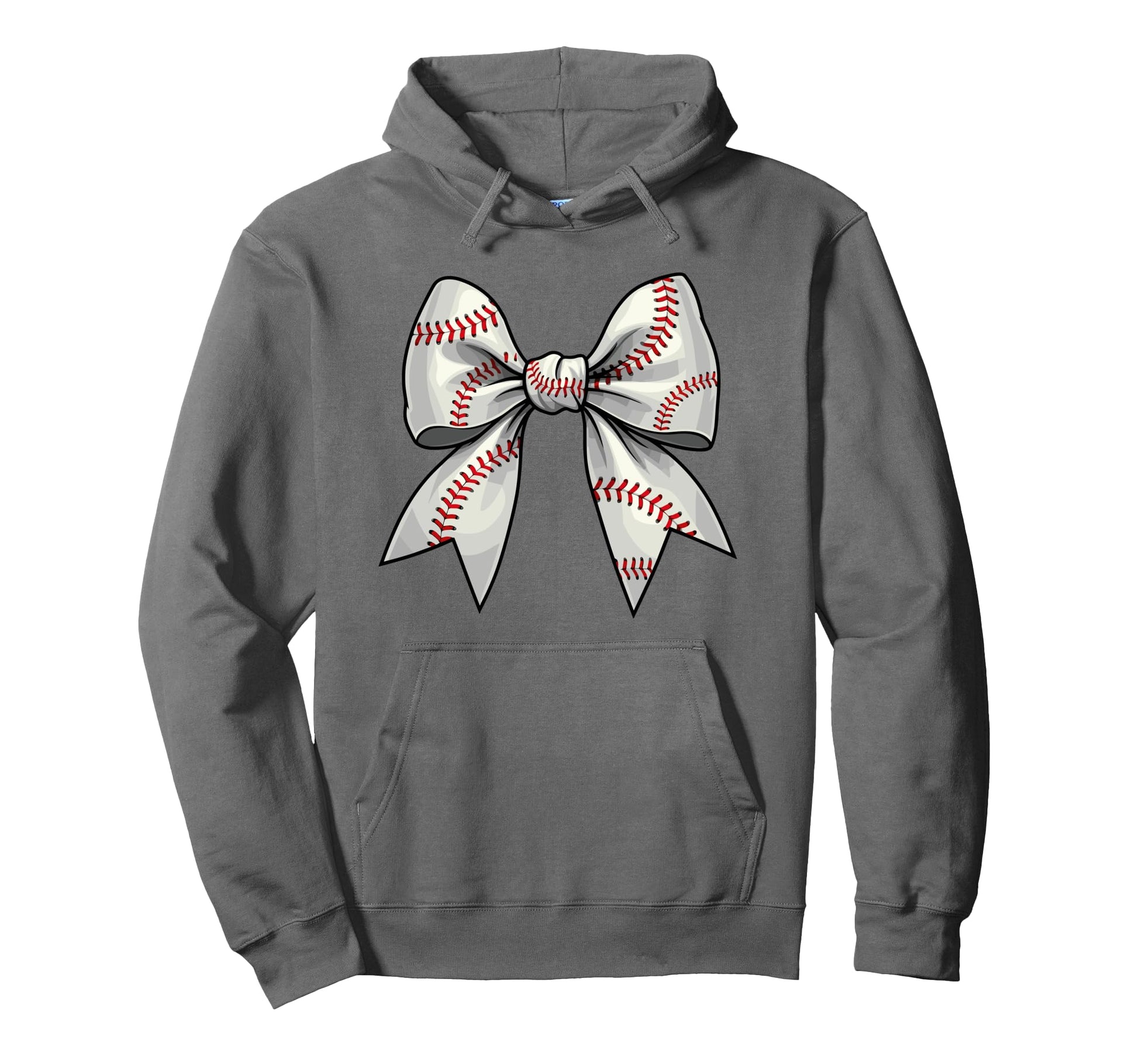 Baseball Coquette Bow Baseball Mom Hoodie - Casual Everyday Wear Men Women - T-Shirt, Sweatshirt, Hoodie