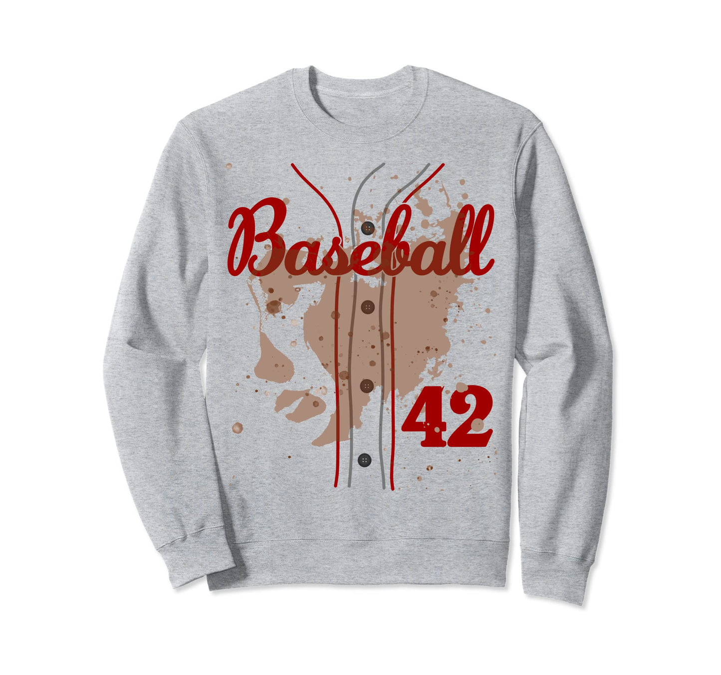 Baseball Dirt Jersey Number 42 Sweatshirt - Fun Novelty Design for Adults - T-Shirt, Sweatshirt, Hoodie