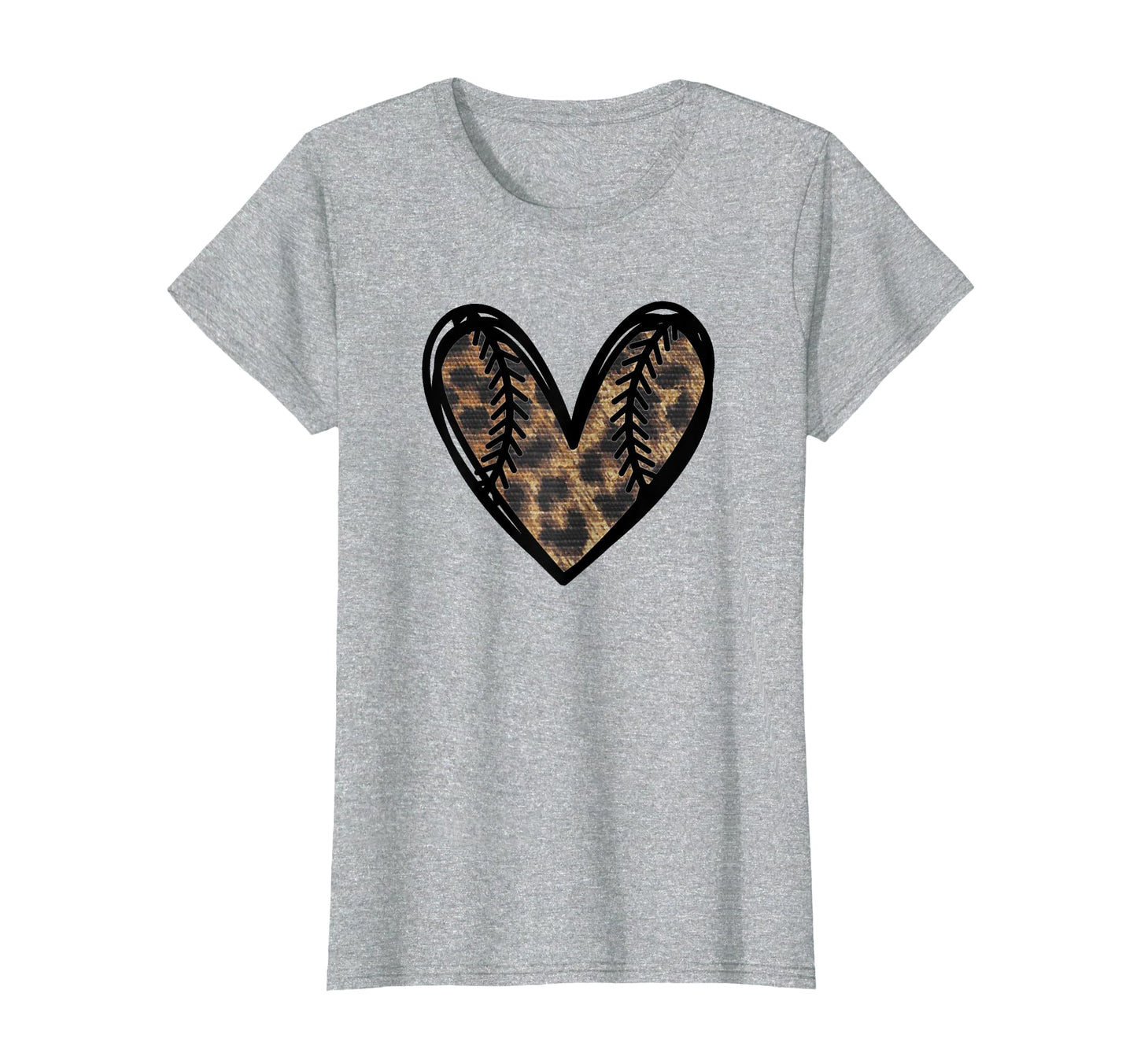 Leopard Baseball Softball Heart Teen T-Shirt - Streetwear Style Men Women - T-Shirt, Sweatshirt, Hoodie
