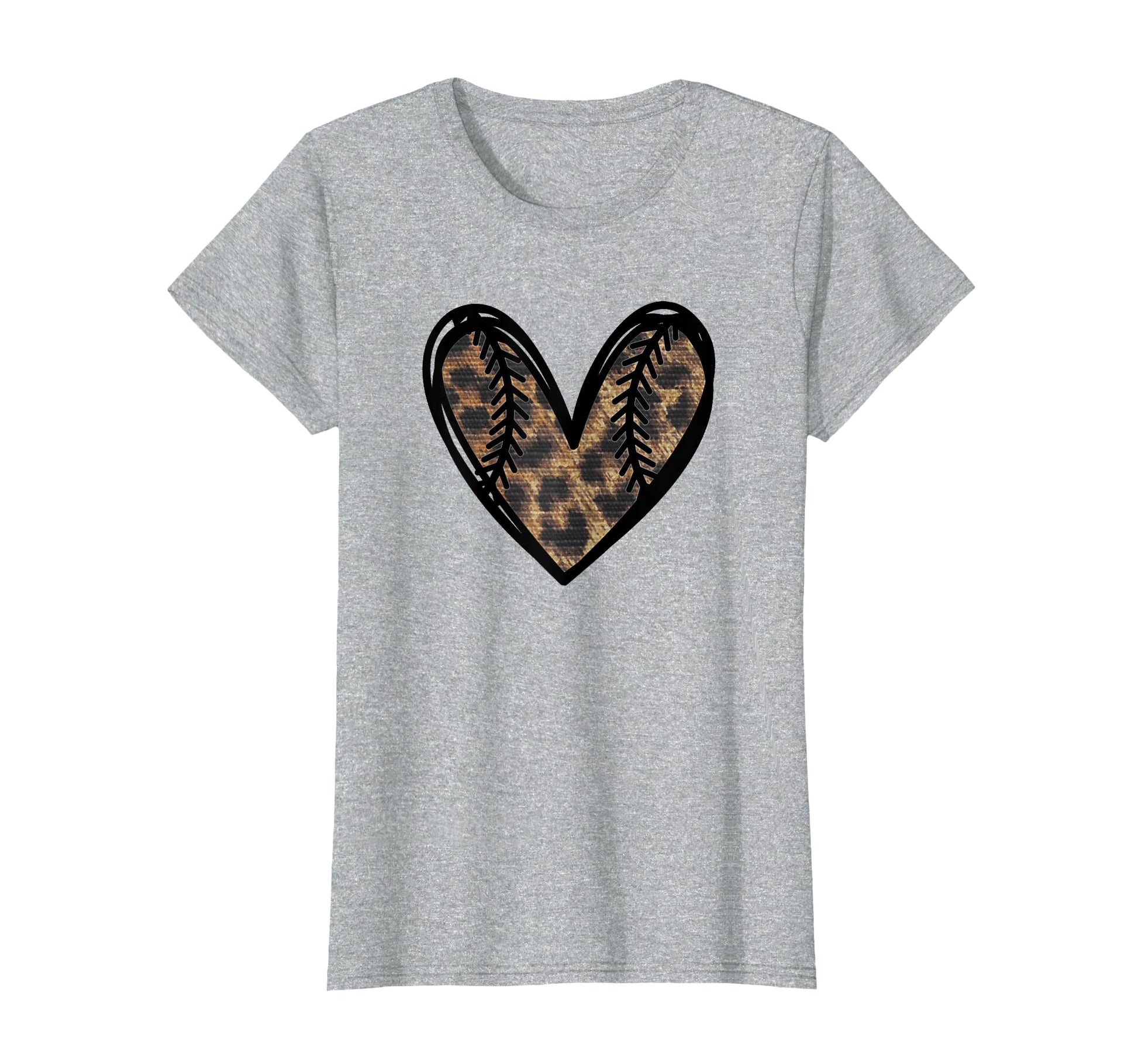 Leopard Baseball Softball Heart Teen T-Shirt - Streetwear Style Men Women - T-Shirt, Sweatshirt, Hoodie
