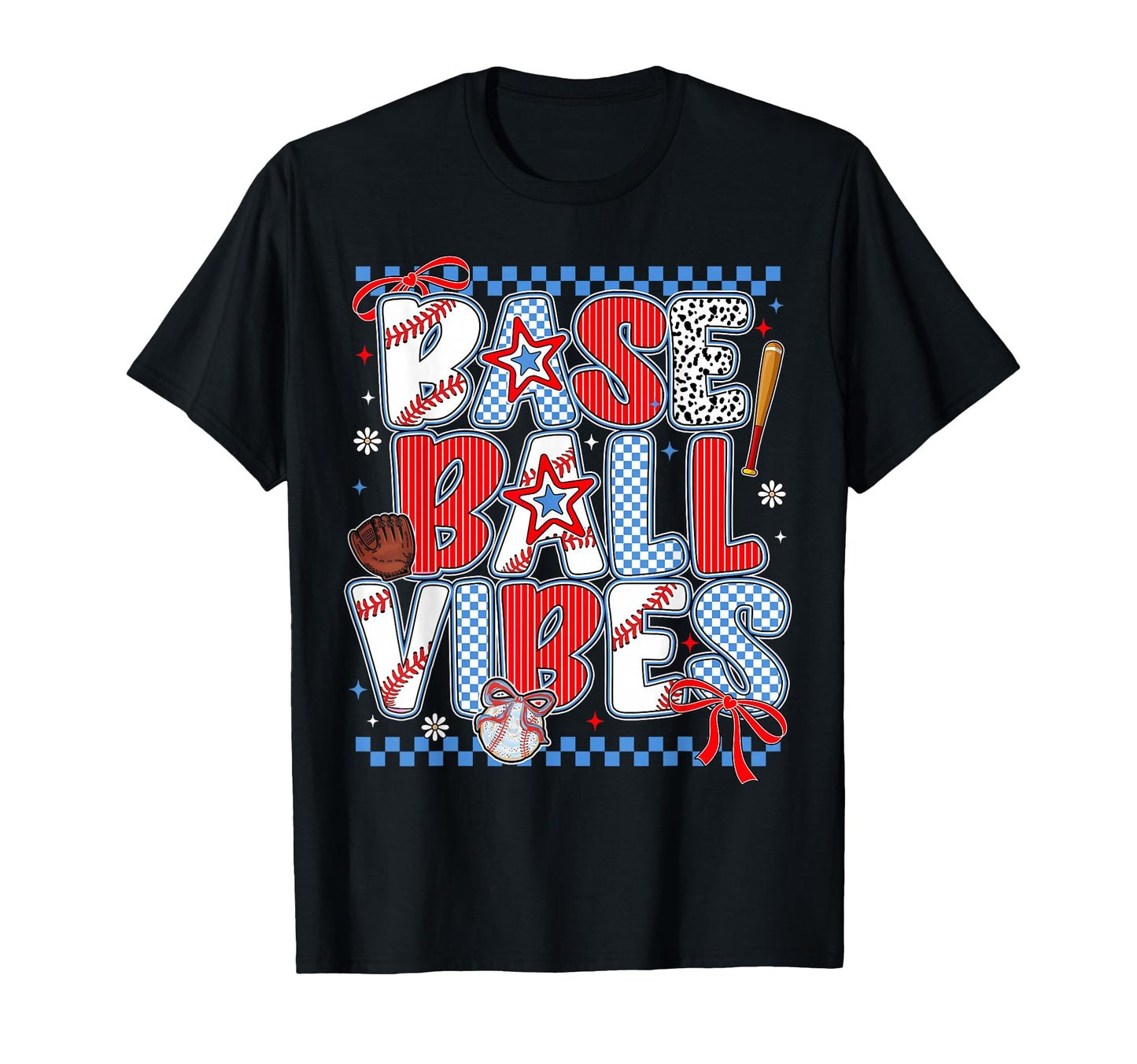 Baseball Vibes Coquette Bow Groovy Game Day T-Shirt - Unique Graphic Unisex - T-Shirt, Sweatshirt, Hoodie