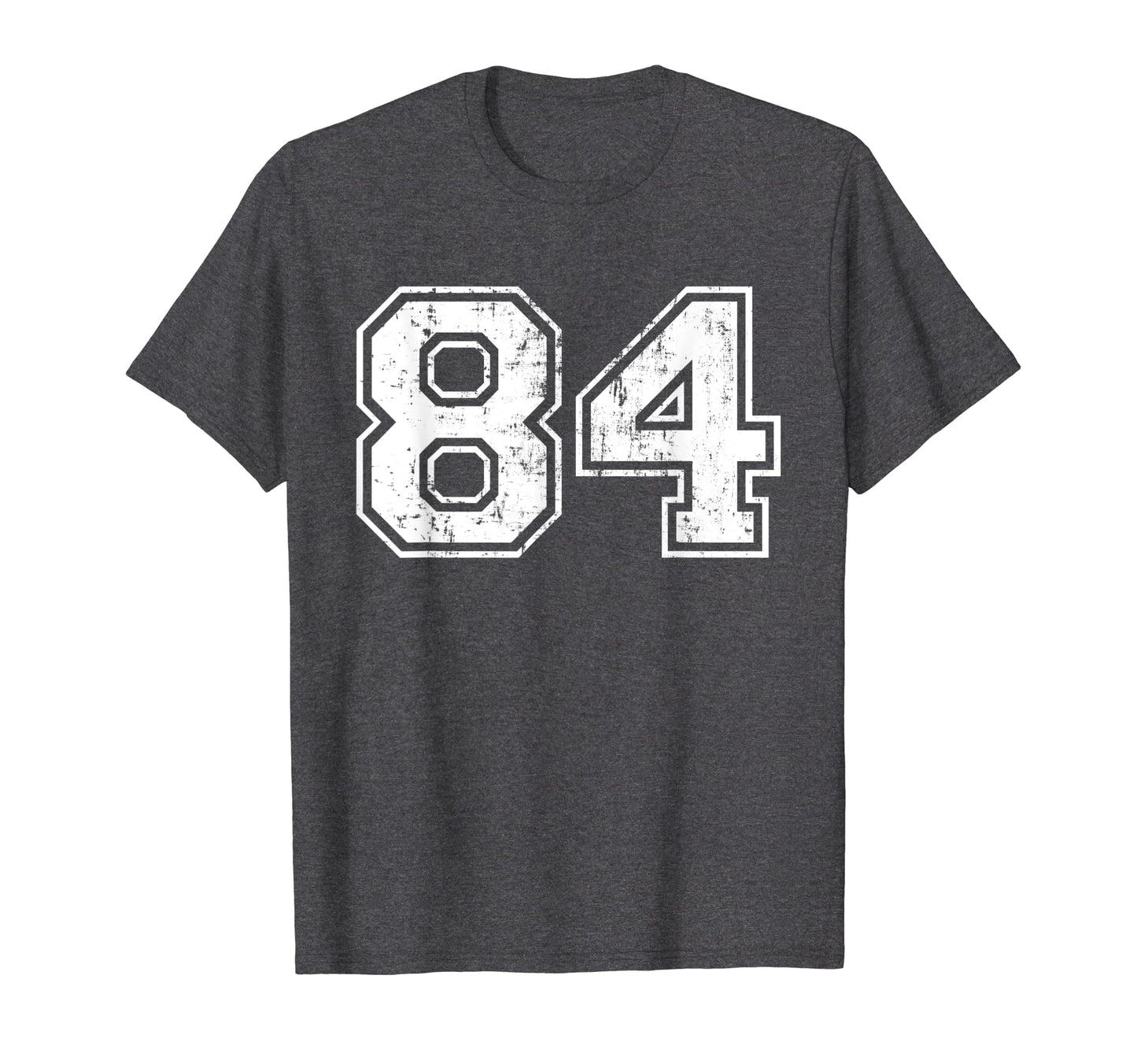 Number 84 Varsity Distressed Sports T-Shirt - Graphic Print for Adults - T-Shirt, Sweatshirt, Hoodie