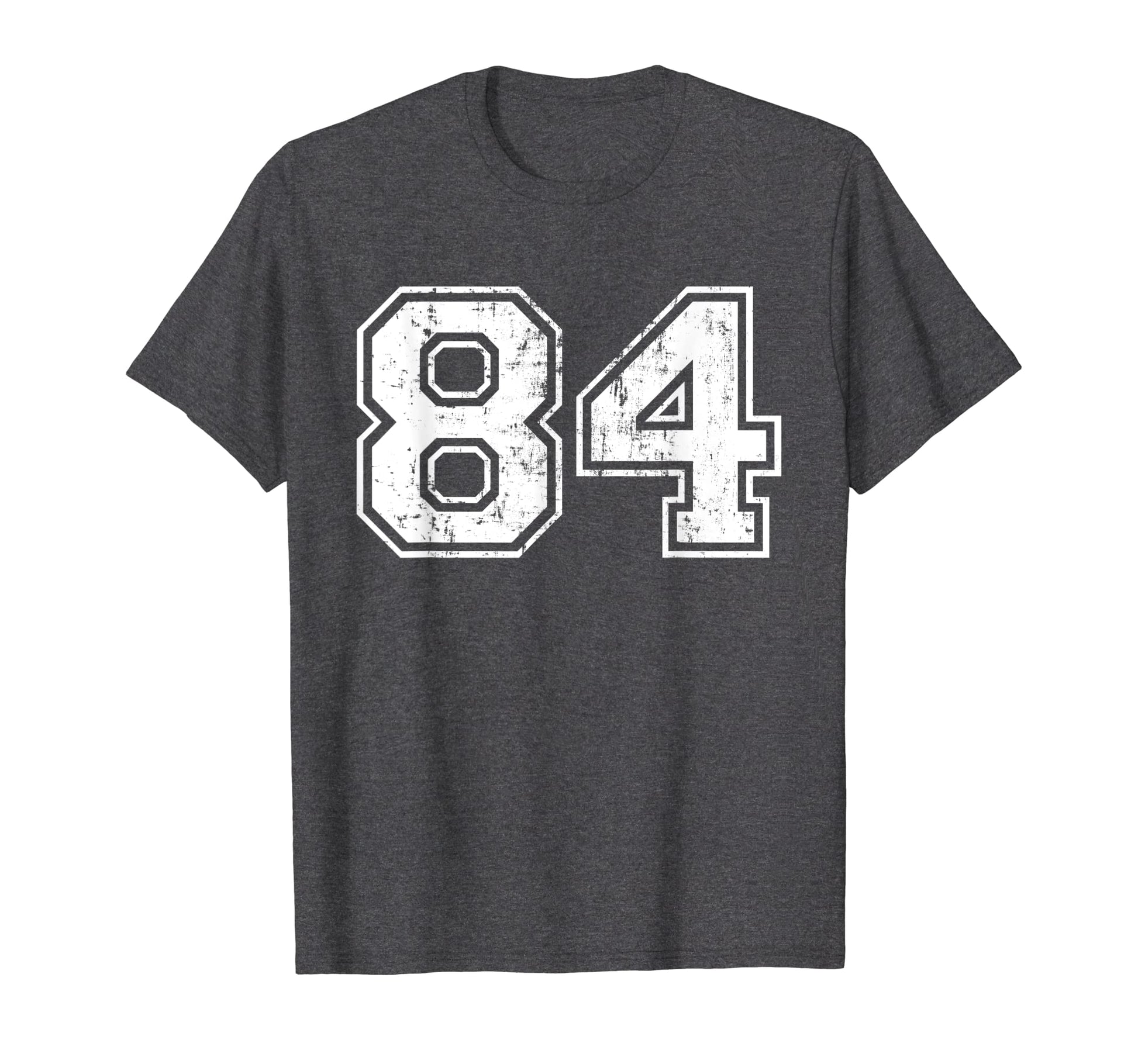 Number 84 Varsity Distressed Sports T-Shirt - Graphic Print for Adults - T-Shirt, Sweatshirt, Hoodie