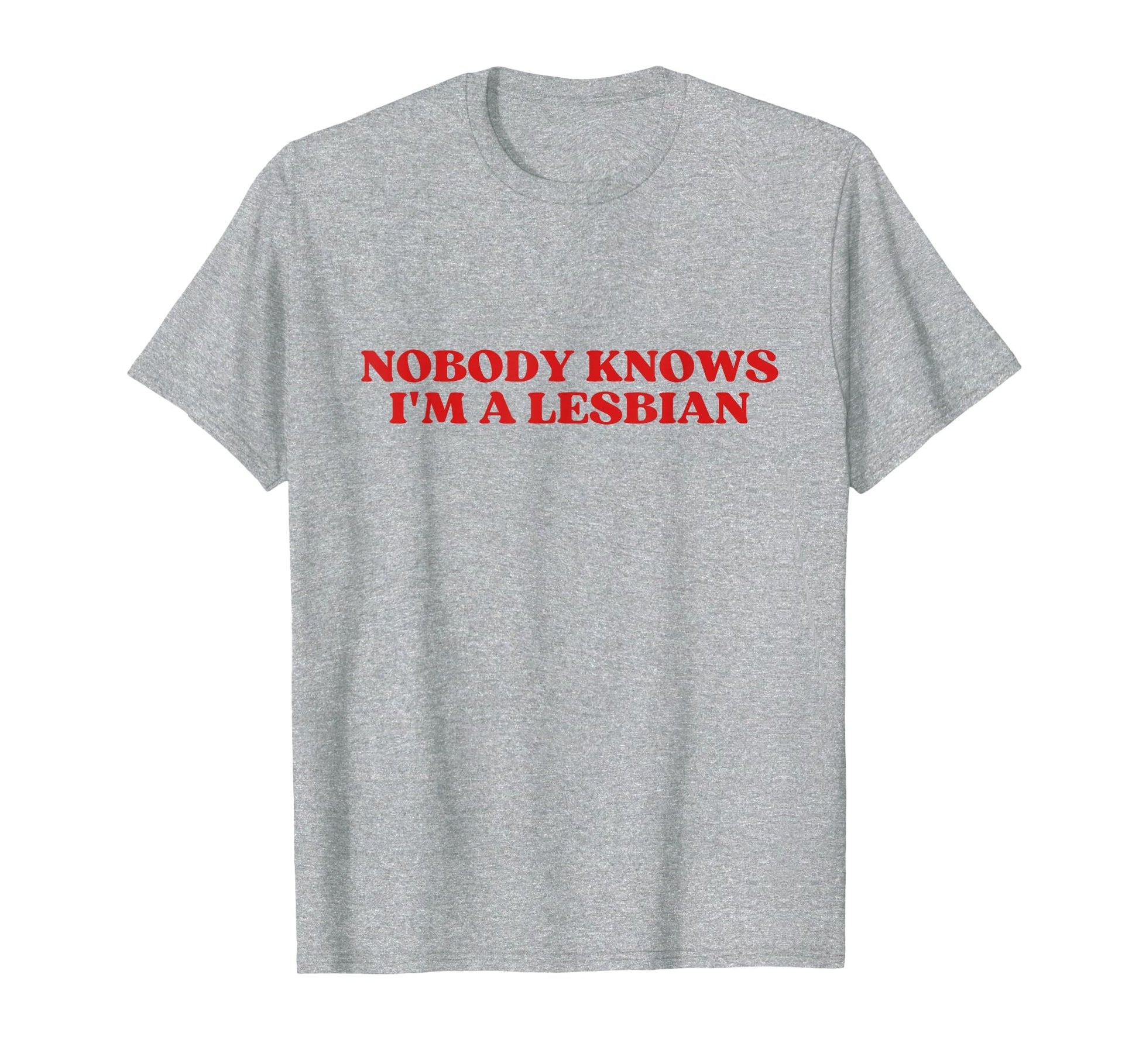 Nobody Knows Im Lesbian Y2K Aesthetic T-Shirt - Minimalist Print for Adults - T-Shirt, Sweatshirt, Hoodie