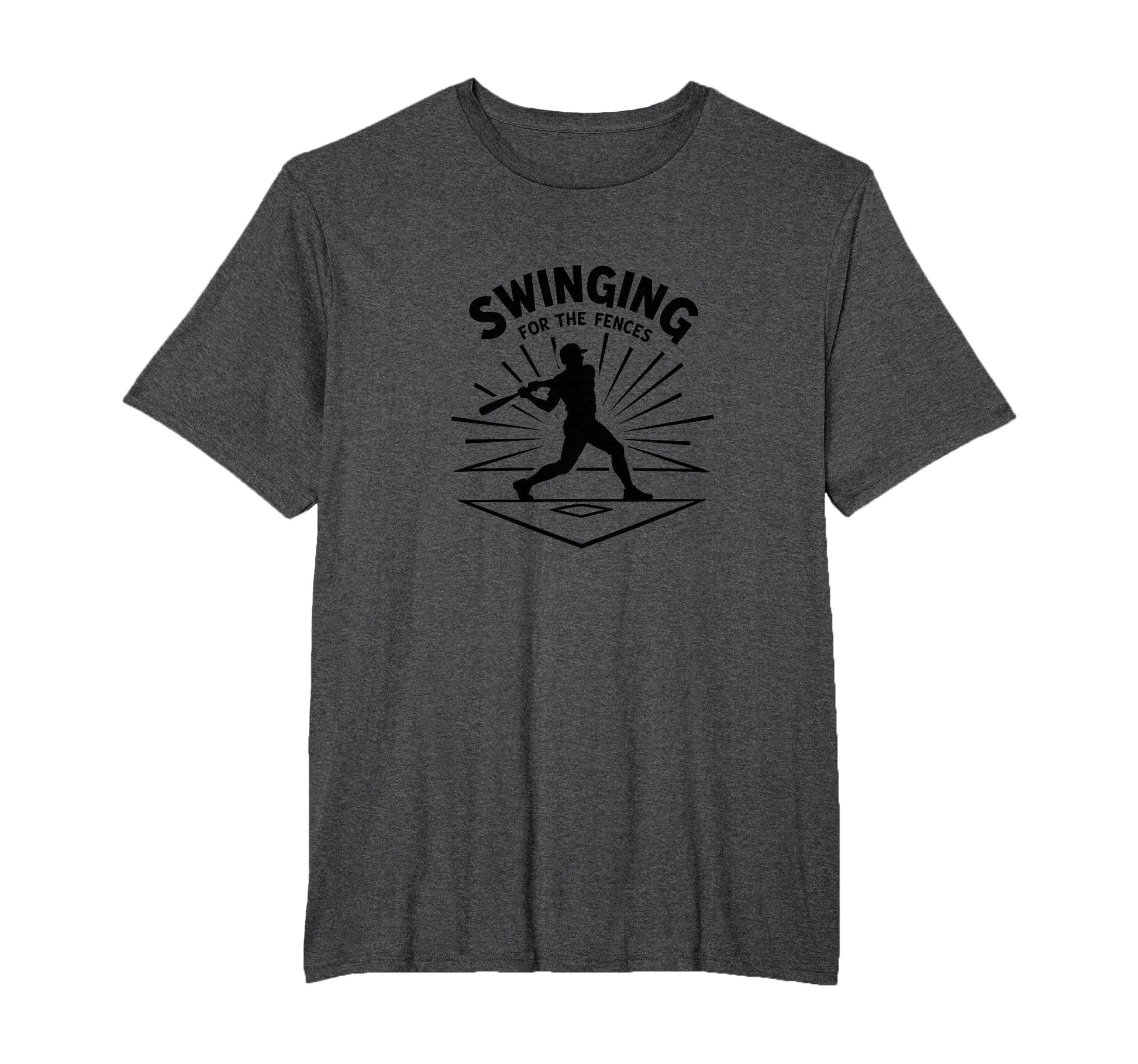 Baseball Swinging Fences Home Run T-Shirt - Aesthetic Graphic for Adults - T-Shirt, Sweatshirt, Hoodie