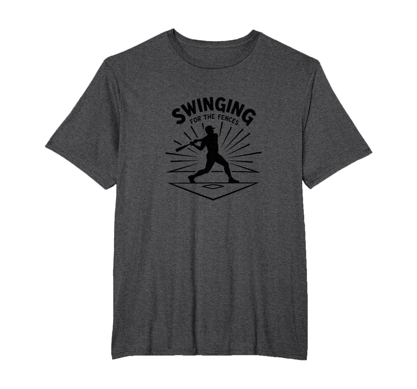 Baseball Swinging Fences Home Run Mens T-Shirt - Novelty Apparel Men Women - T-Shirt, Sweatshirt, Hoodie