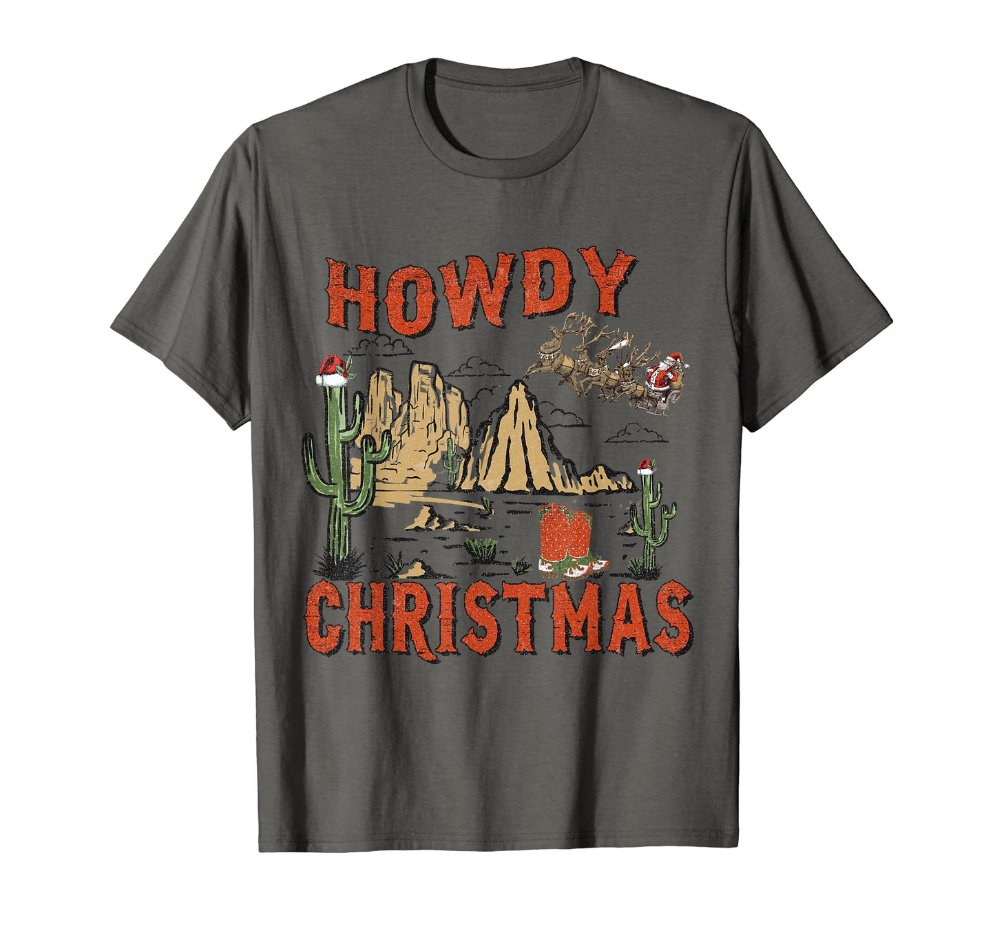 Howdy Holiday Western Cowboy Cowgirl T-Shirt - Unique Graphic Men Women - T-Shirt, Sweatshirt, Hoodie