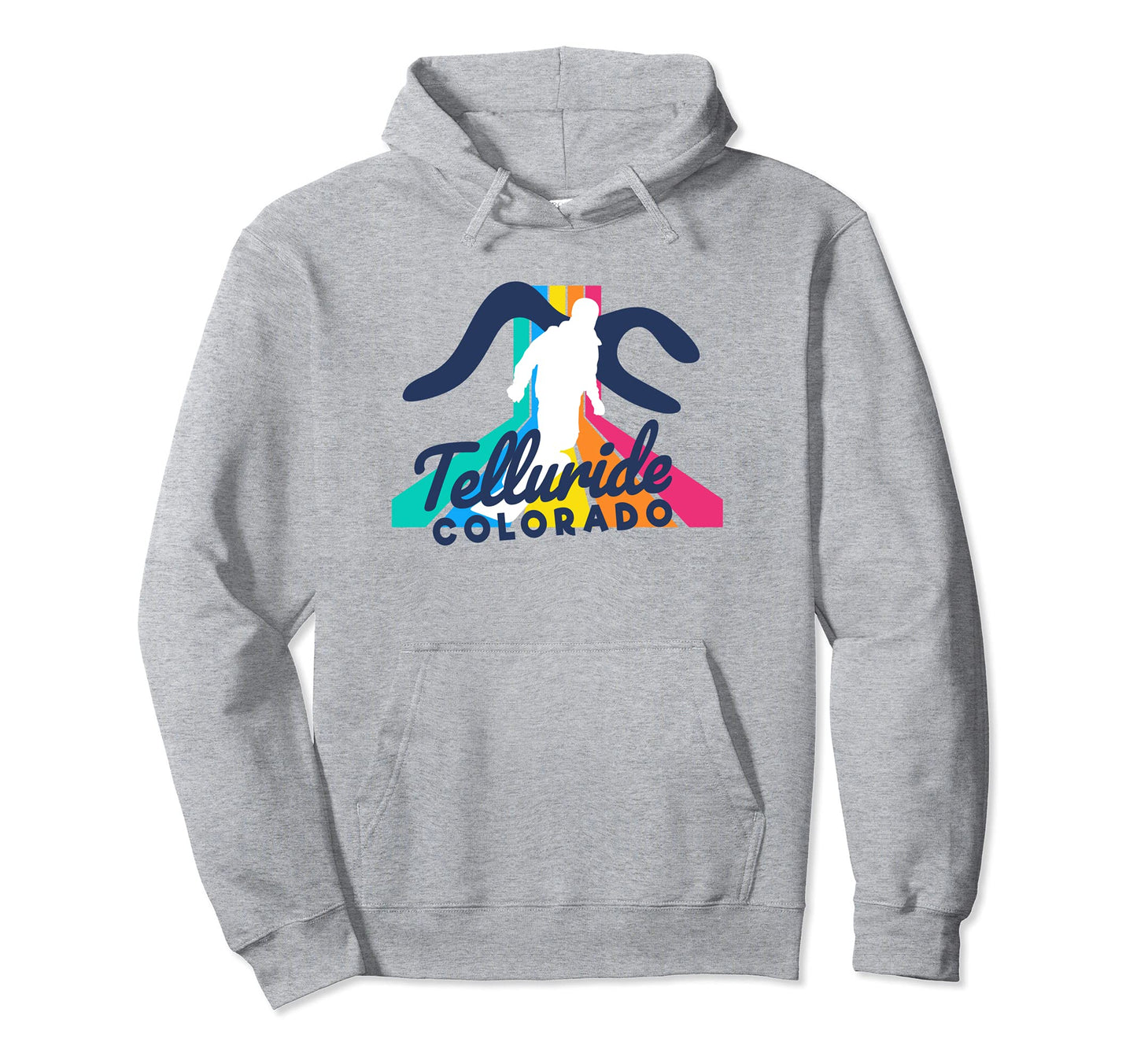 Telluride Snowboarder Geometric Striped Hoodie - Trendy Graphic Men Women - T-Shirt, Sweatshirt, Hoodie