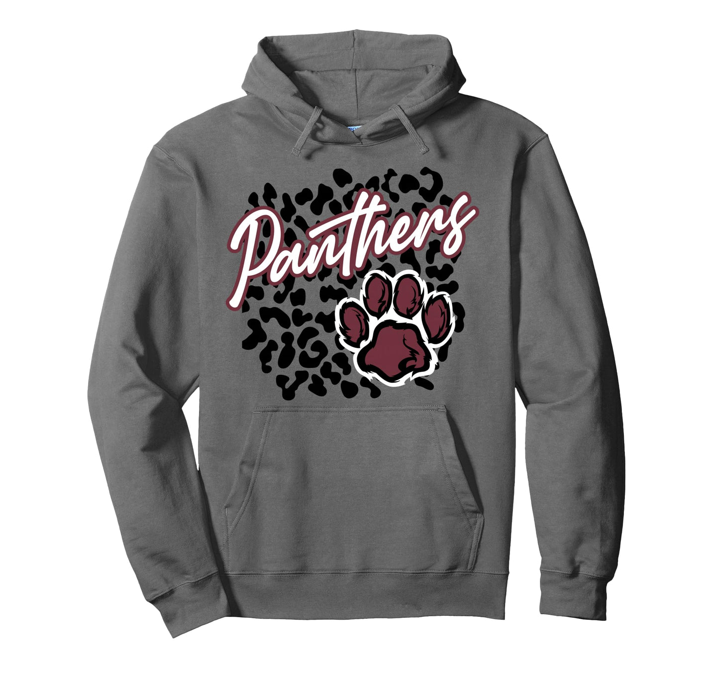 Panthers Leopard Paw Maroon Panther Hoodie - Novelty Apparel Men Women - T-Shirt, Sweatshirt, Hoodie