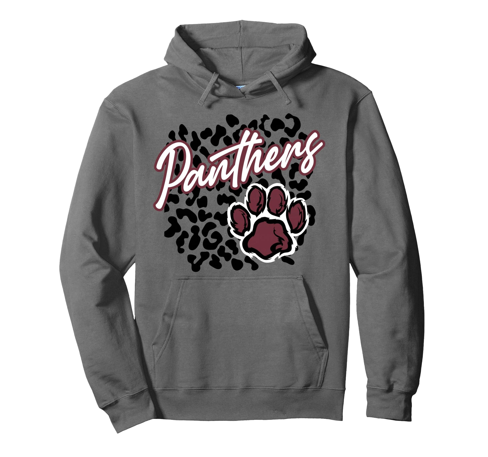 Panthers Leopard Paw Maroon Panther Hoodie - Novelty Apparel Men Women - T-Shirt, Sweatshirt, Hoodie