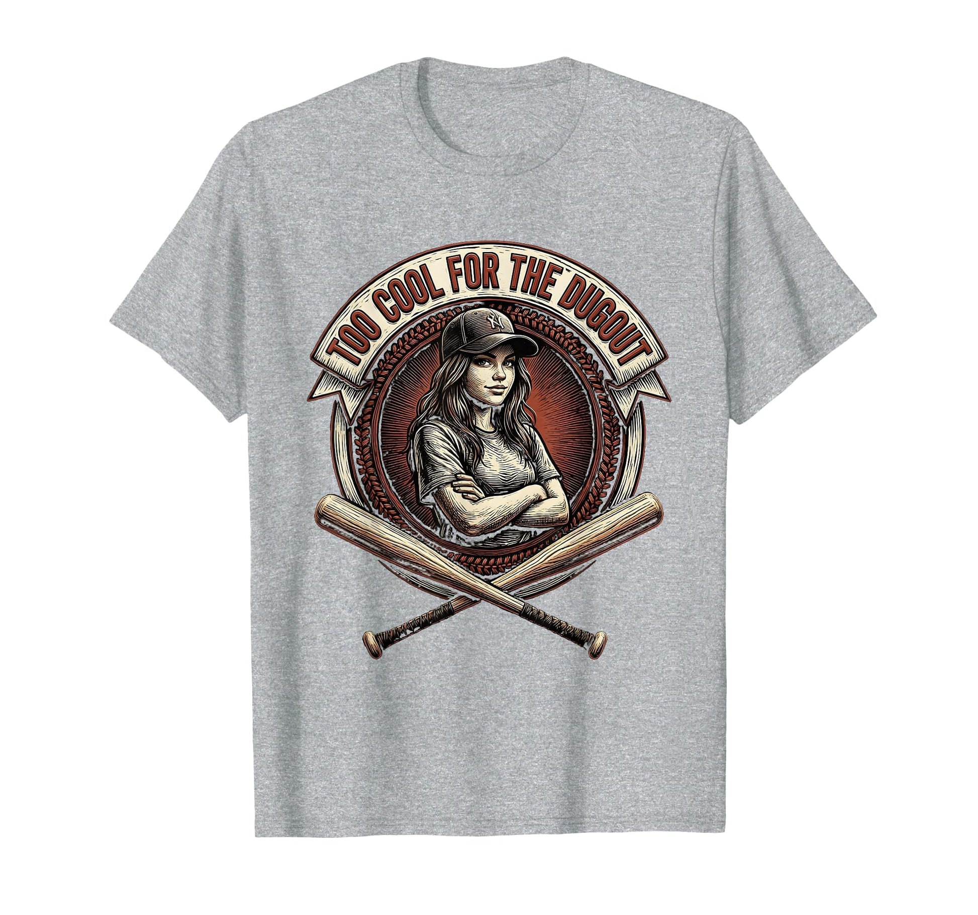Too Dugout Baseball Sister T-Shirt - Trendy Graphic for Adults - T-Shirt, Sweatshirt, Hoodie