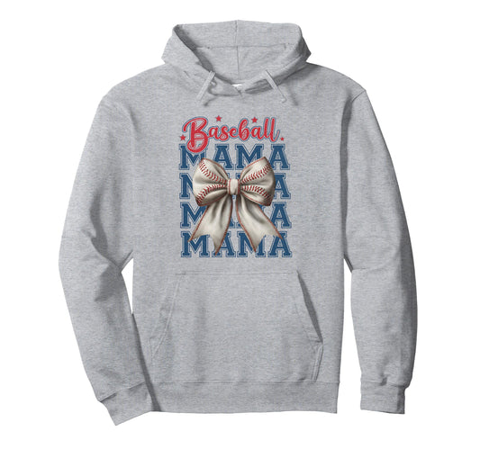 Baseball Coquette Bow Baseball Cheer Mom Hoodie - Minimalist Print Unisex - T-Shirt, Sweatshirt, Hoodie