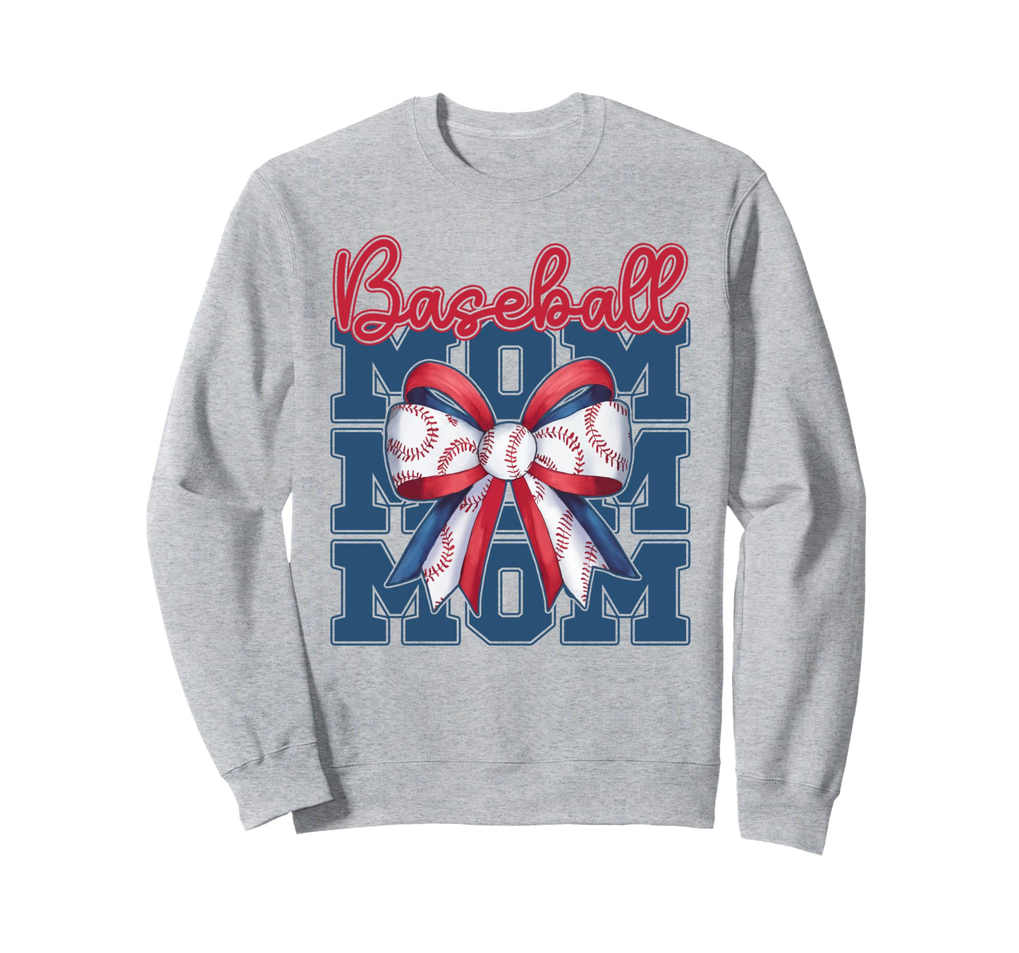 Baseball Mom Coquette Bow Sport Mama Sweatshirt - Graphic Print for Adults - T-Shirt, Sweatshirt, Hoodie